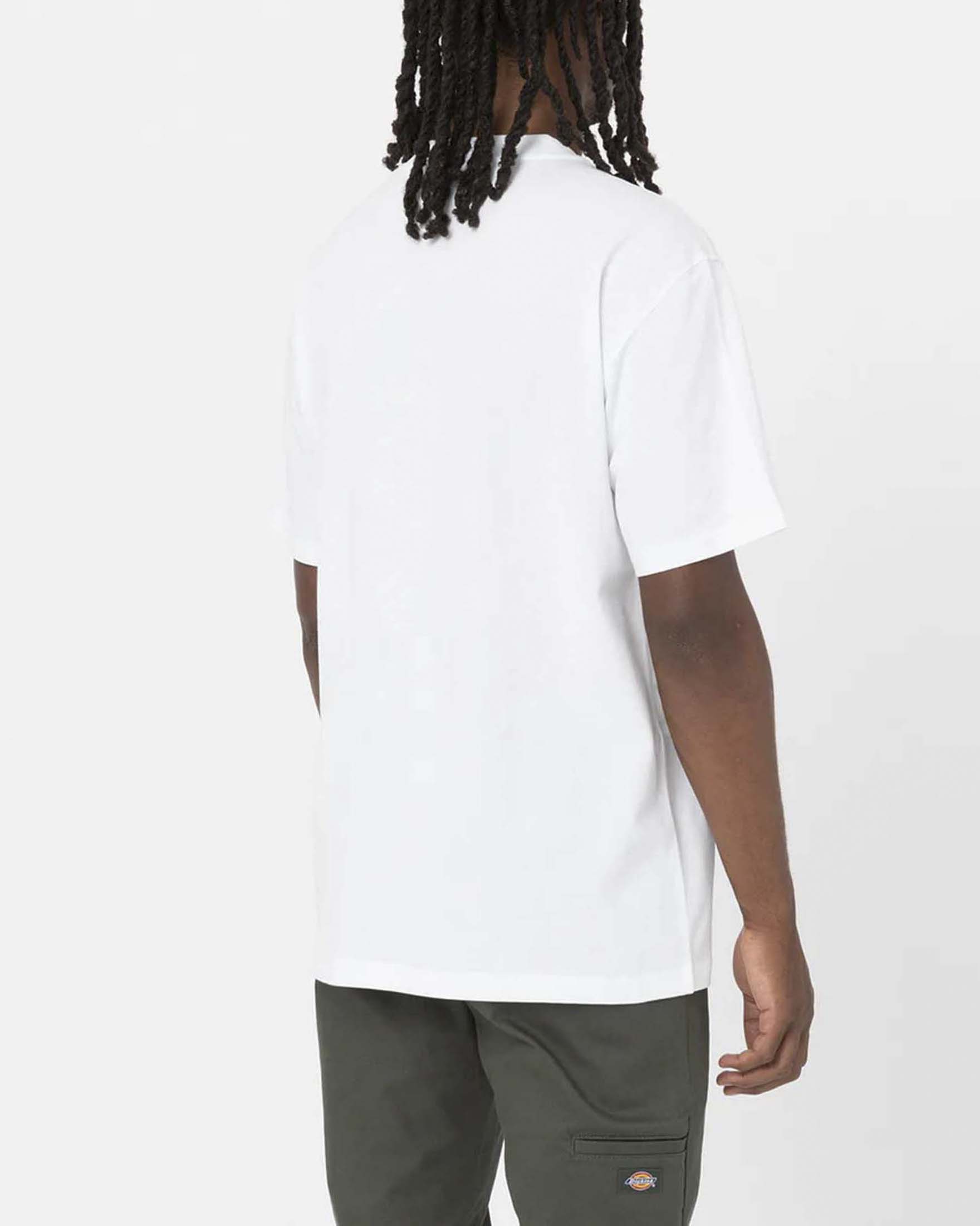 T-shirt mezza manica Dickies bianca in jersey di cotone con taschino al petto image