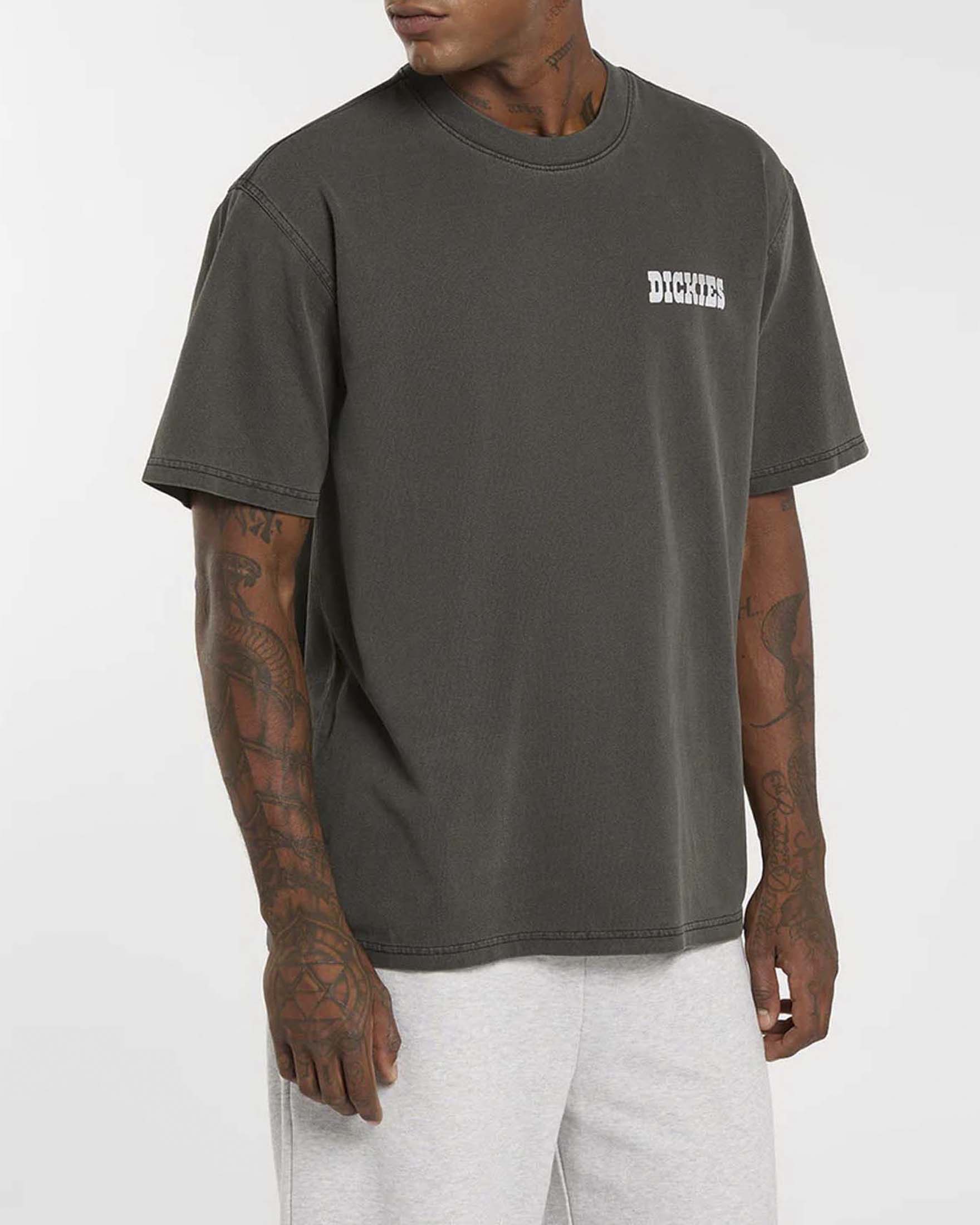 T-shirt mezza manica Dickies lavagna in cotone con stampa grafica buffalo ranch sul retro