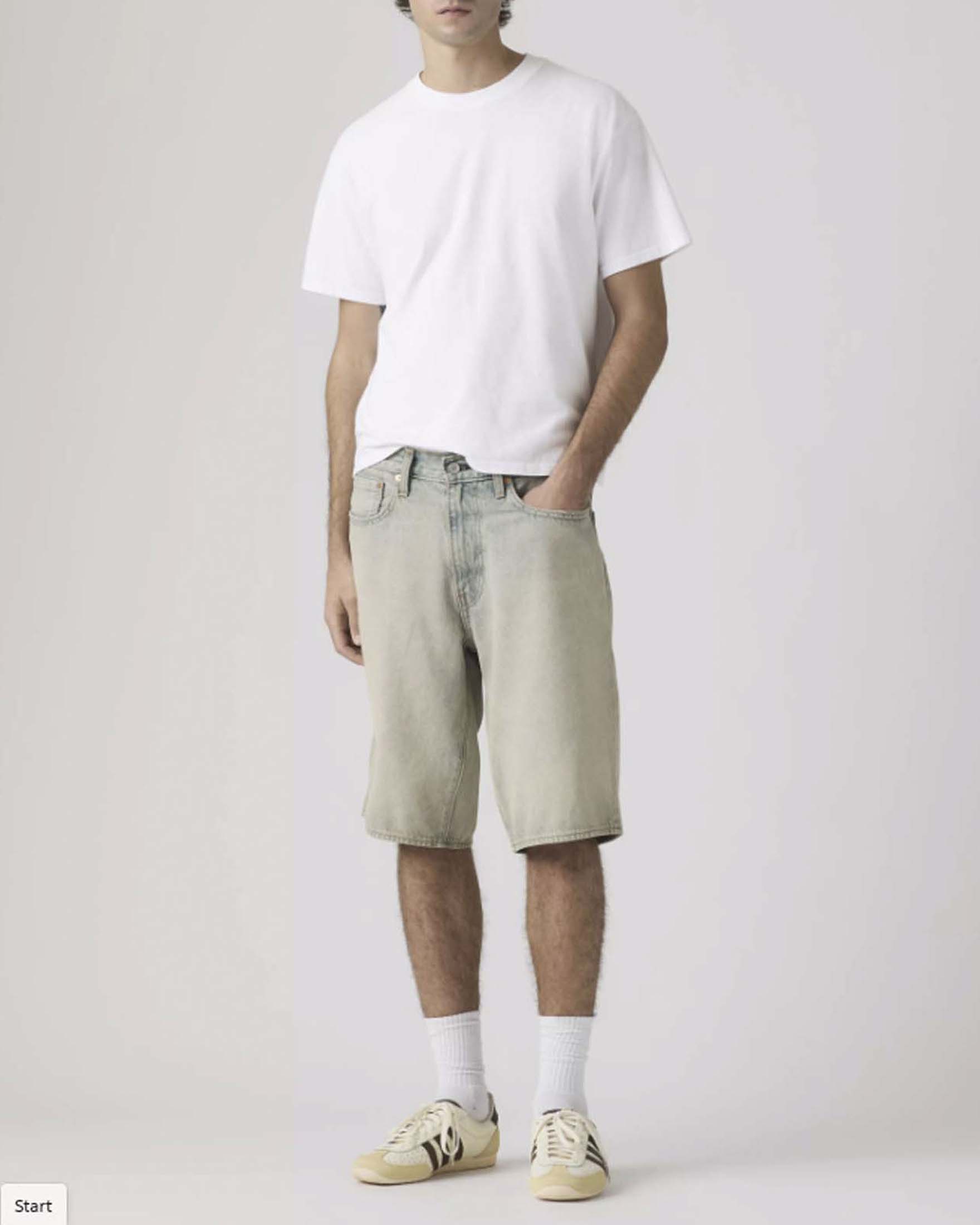 Bermuda jeans baggy Levi's lavaggio chiaro sabbiato