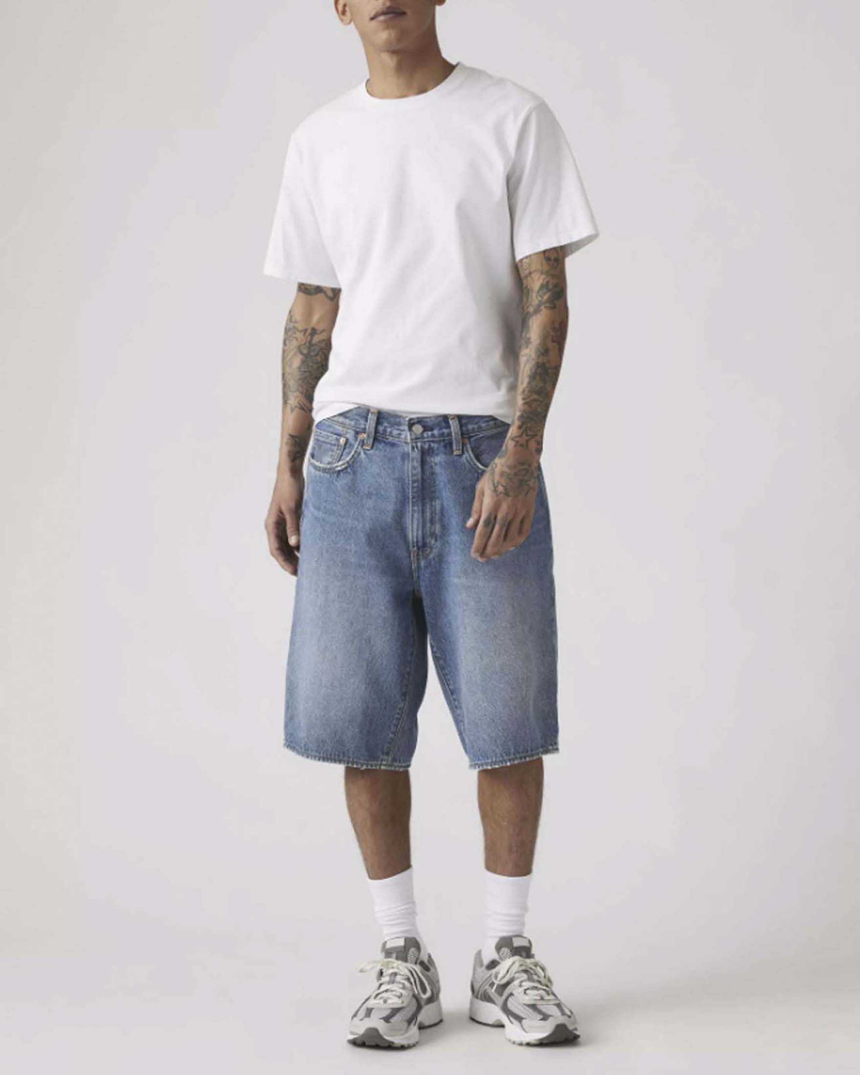 Bermuda jeans baggy Levi's light wash in cotone