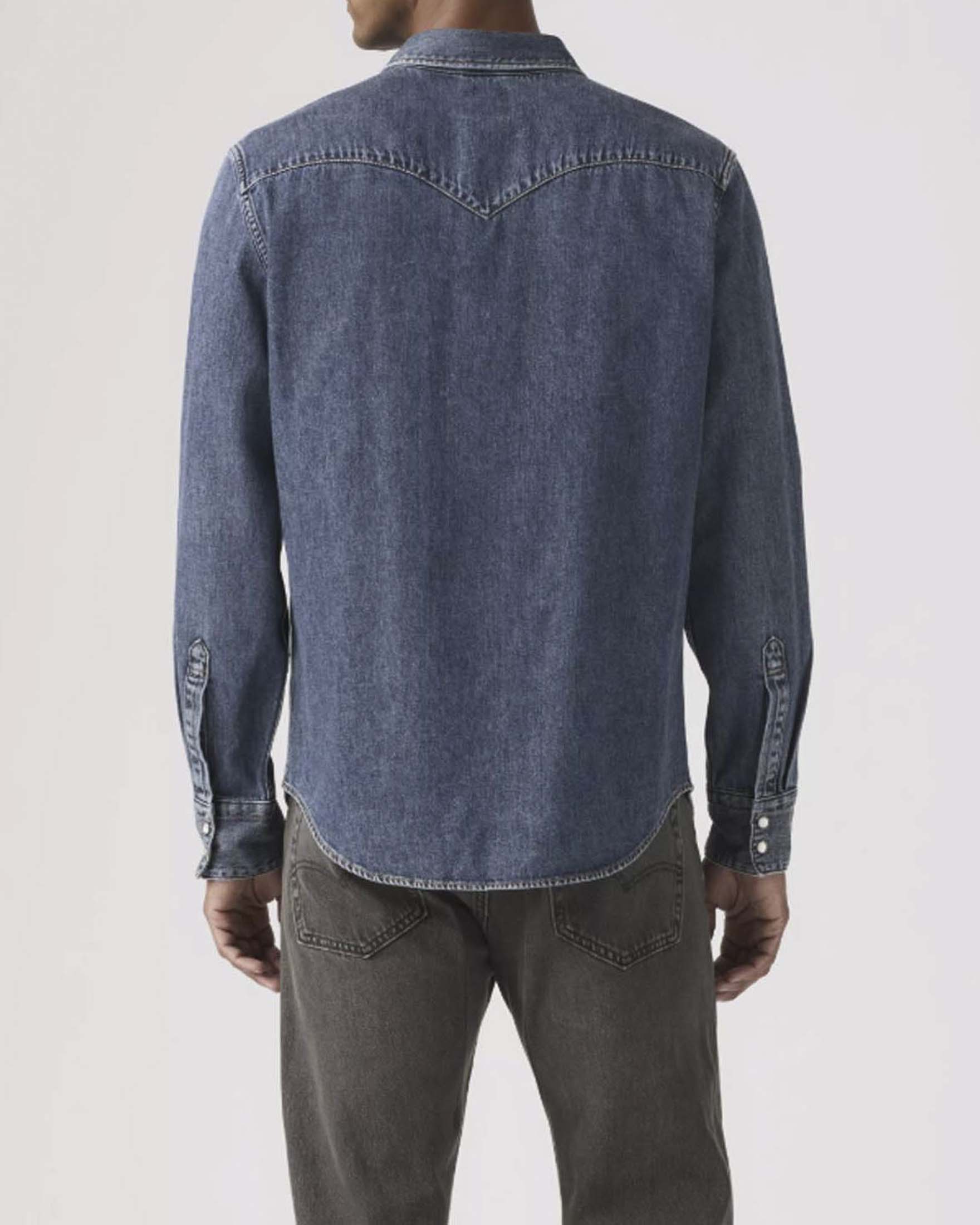 Camicia western Levi's lavaggio scuro in denim di cotone image