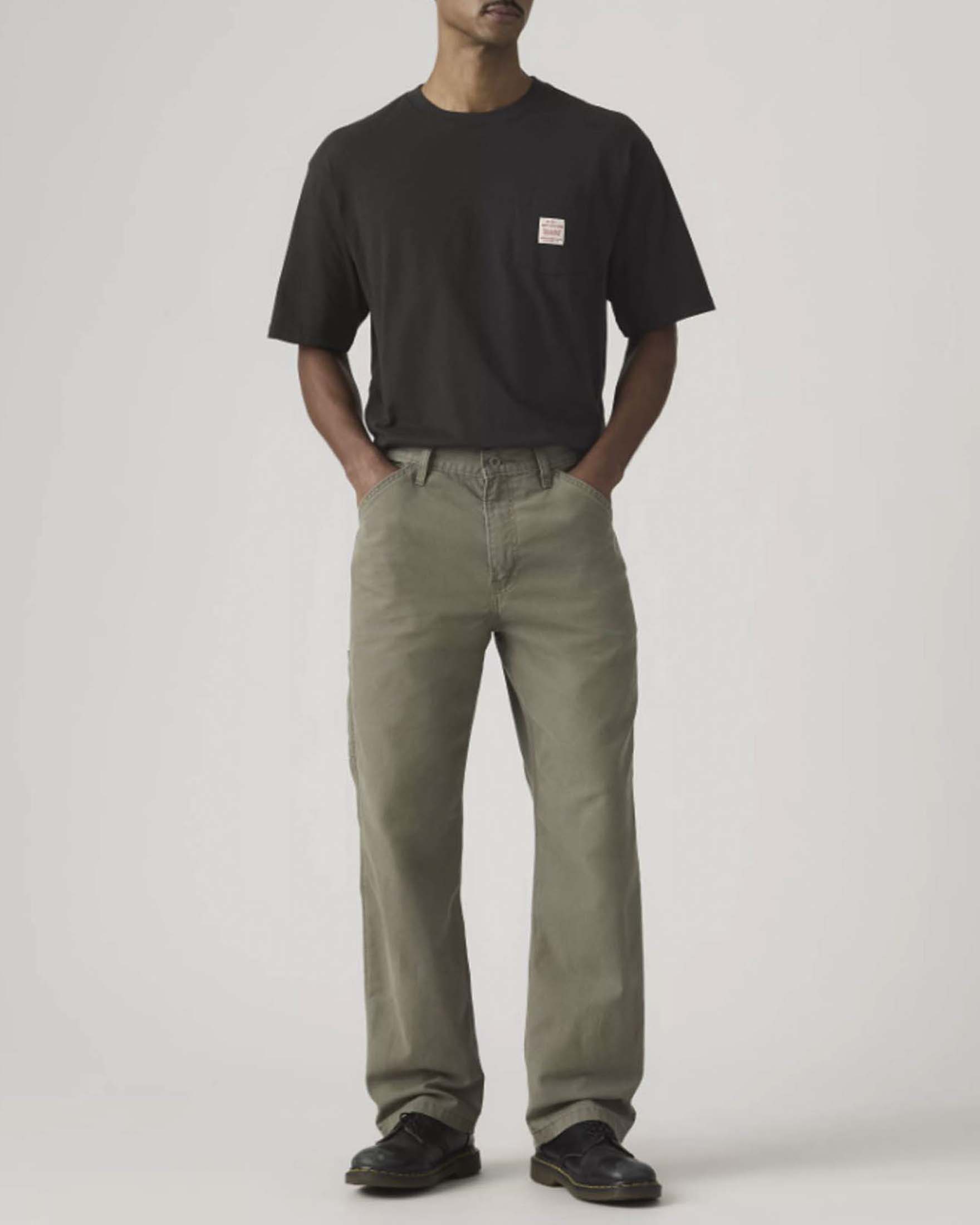 Pantaloni cargo carpenter Levi's color salvia in cotone
