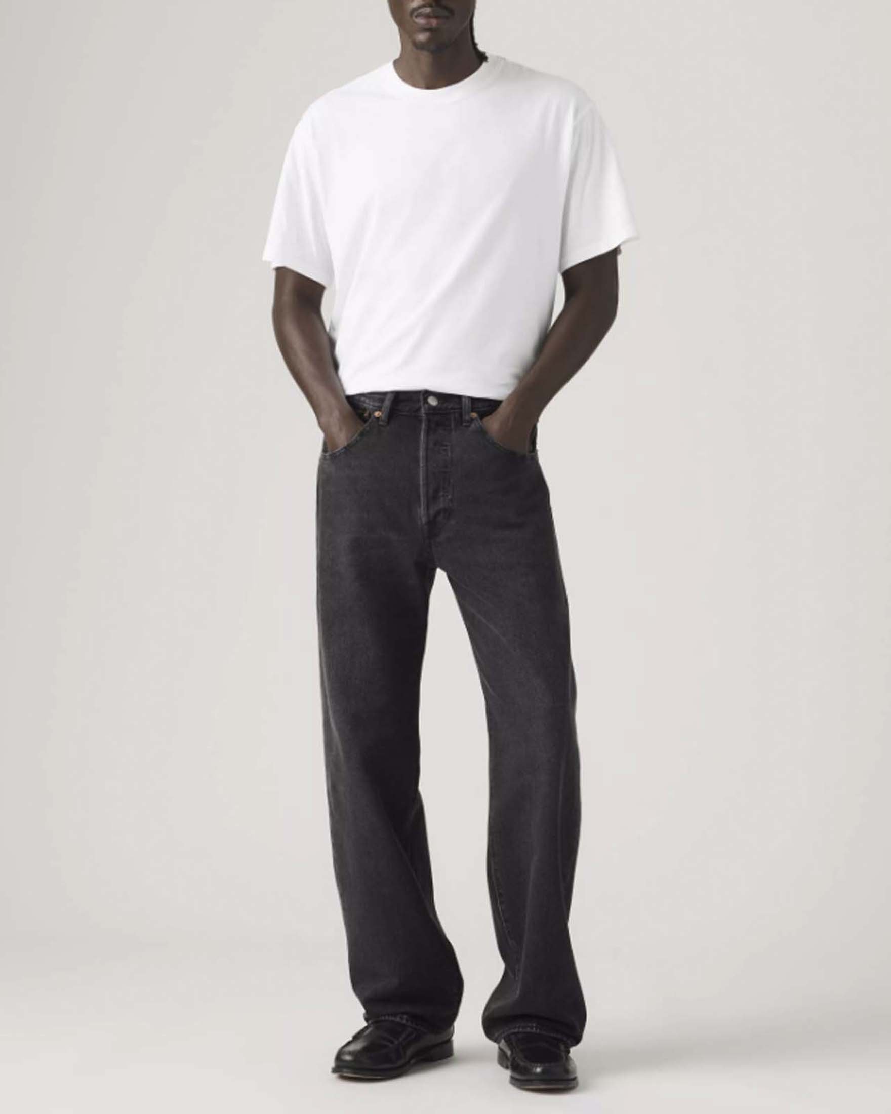 Jeans Levi's 501 neri in cotone con vestibilità loose