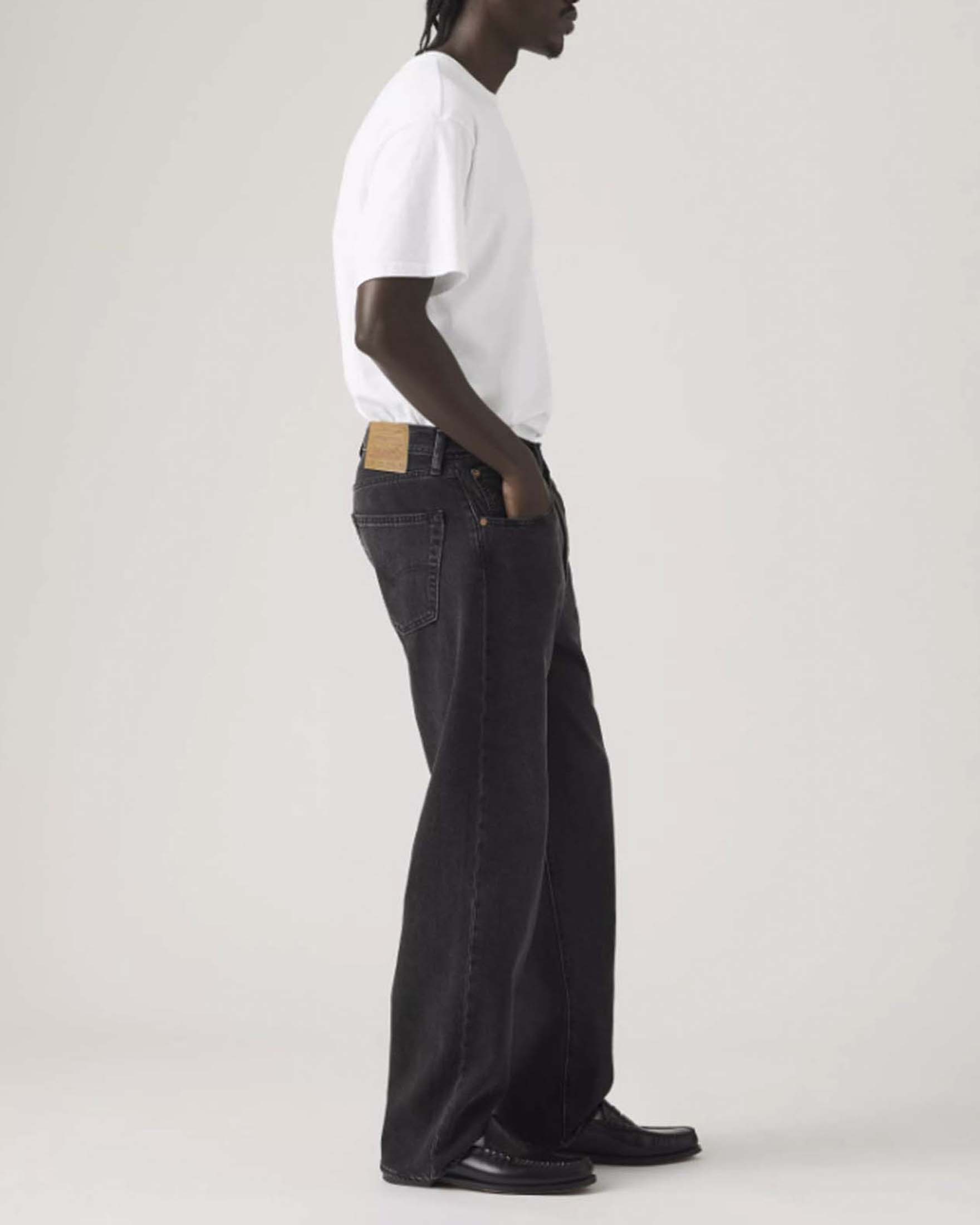 Jeans Levi's 501 neri in cotone con vestibilità loose image