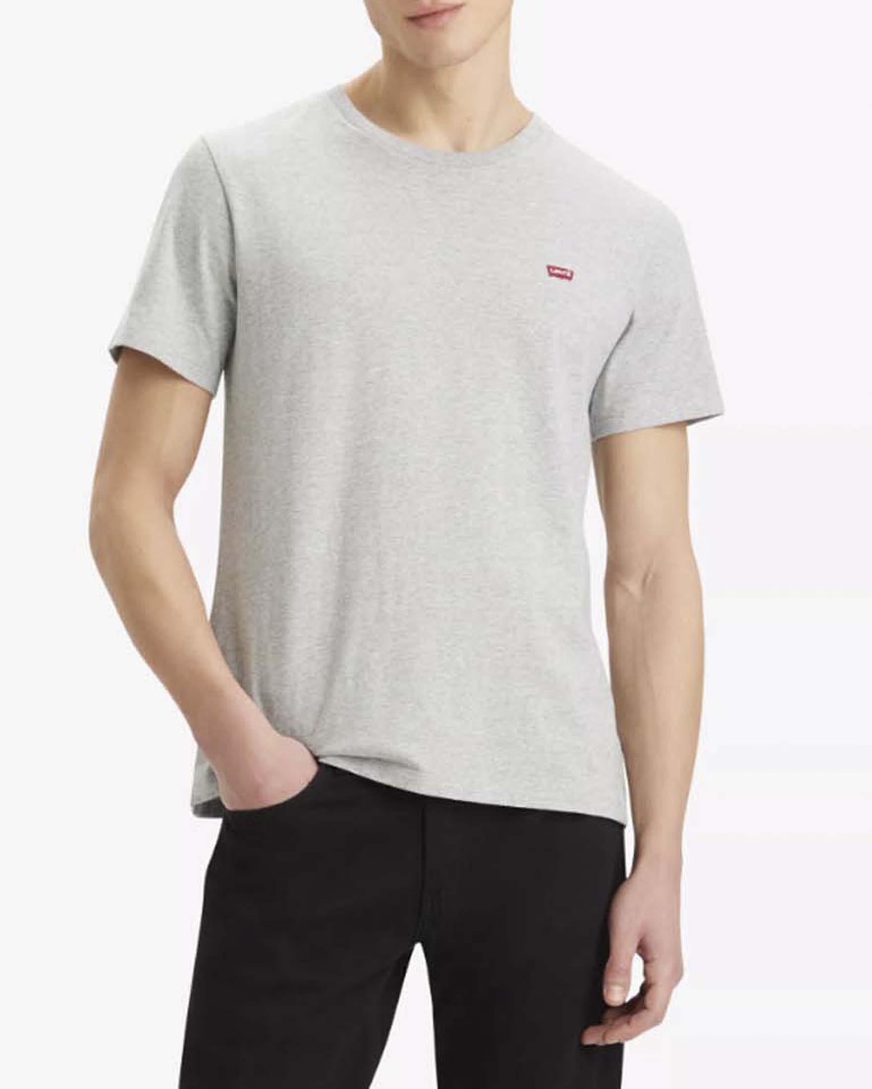 T-shirt Levi's grigia in cotone con logo ricamato