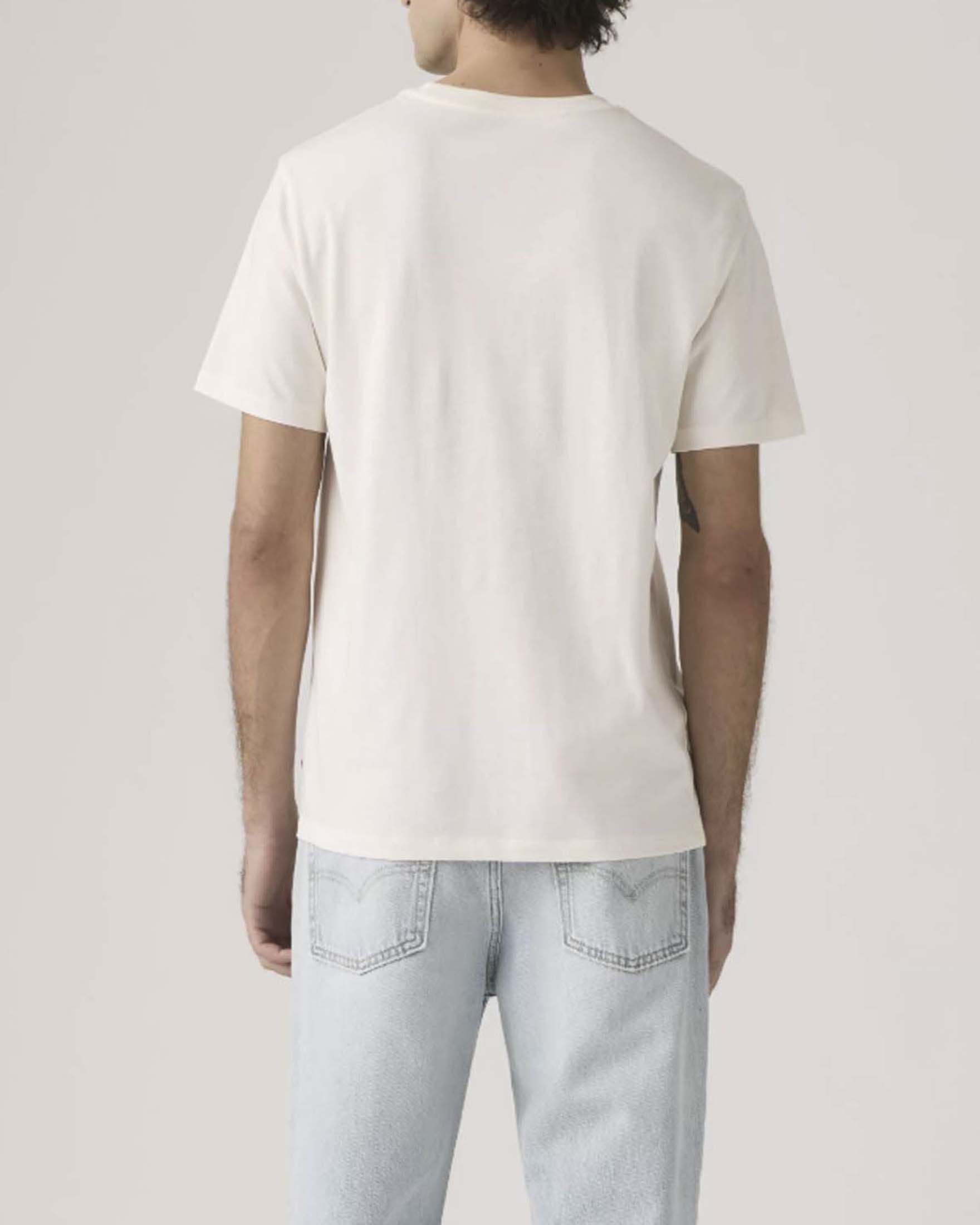 T-shirt girocollo Levi's bianca in cotone con stampa logo batwing image