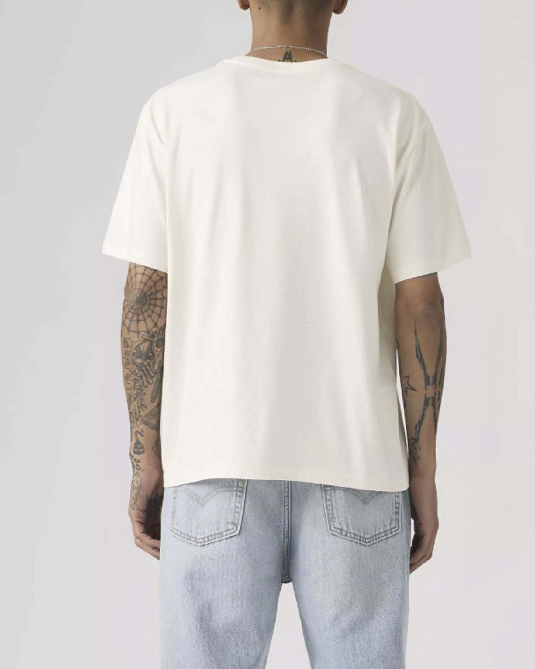 T-shirt mezza manica Levi's bianca in cotone con stampa logo batwing image
