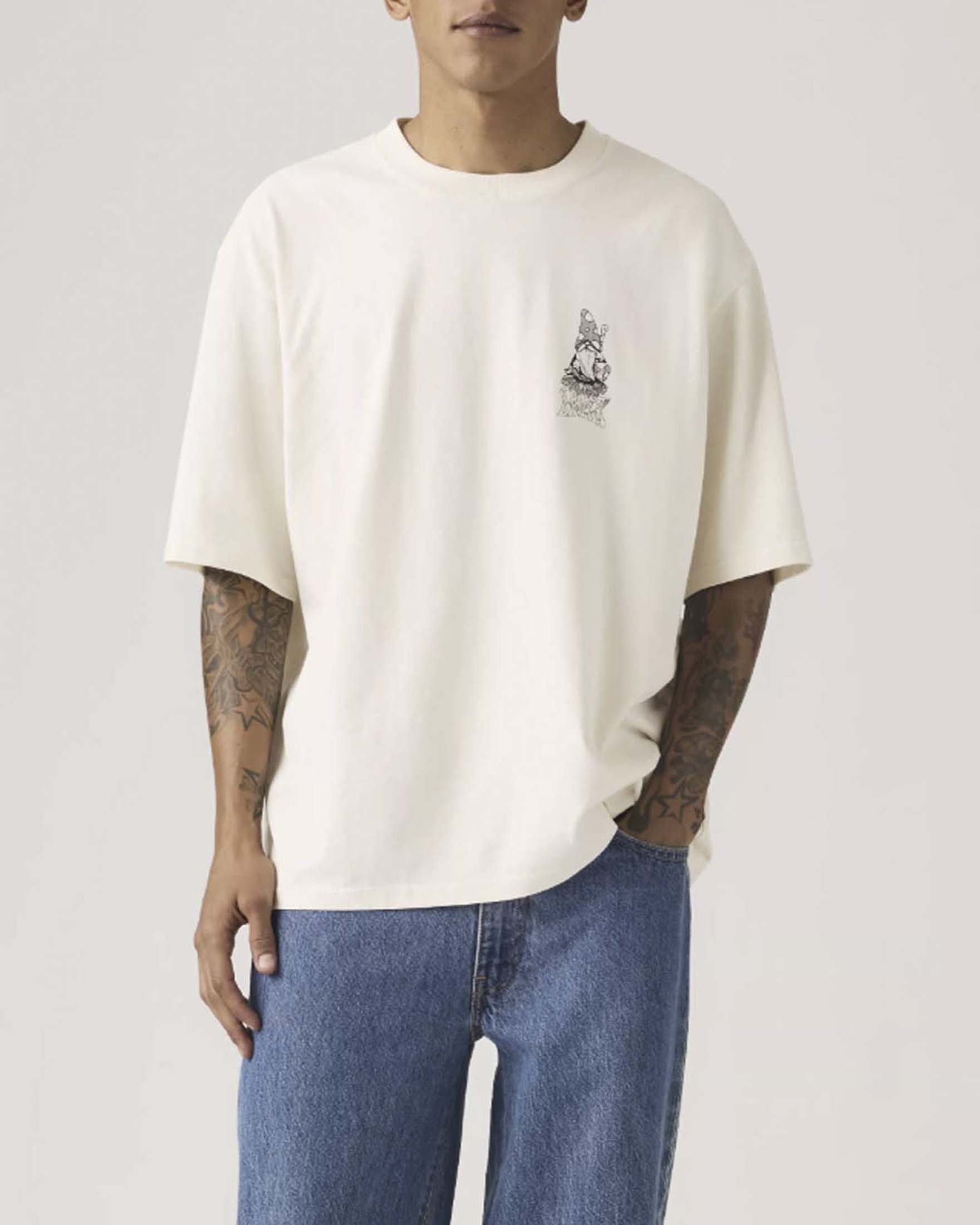 T-shirt Levi's bianca in cotone con grande stampa sulla schiena
