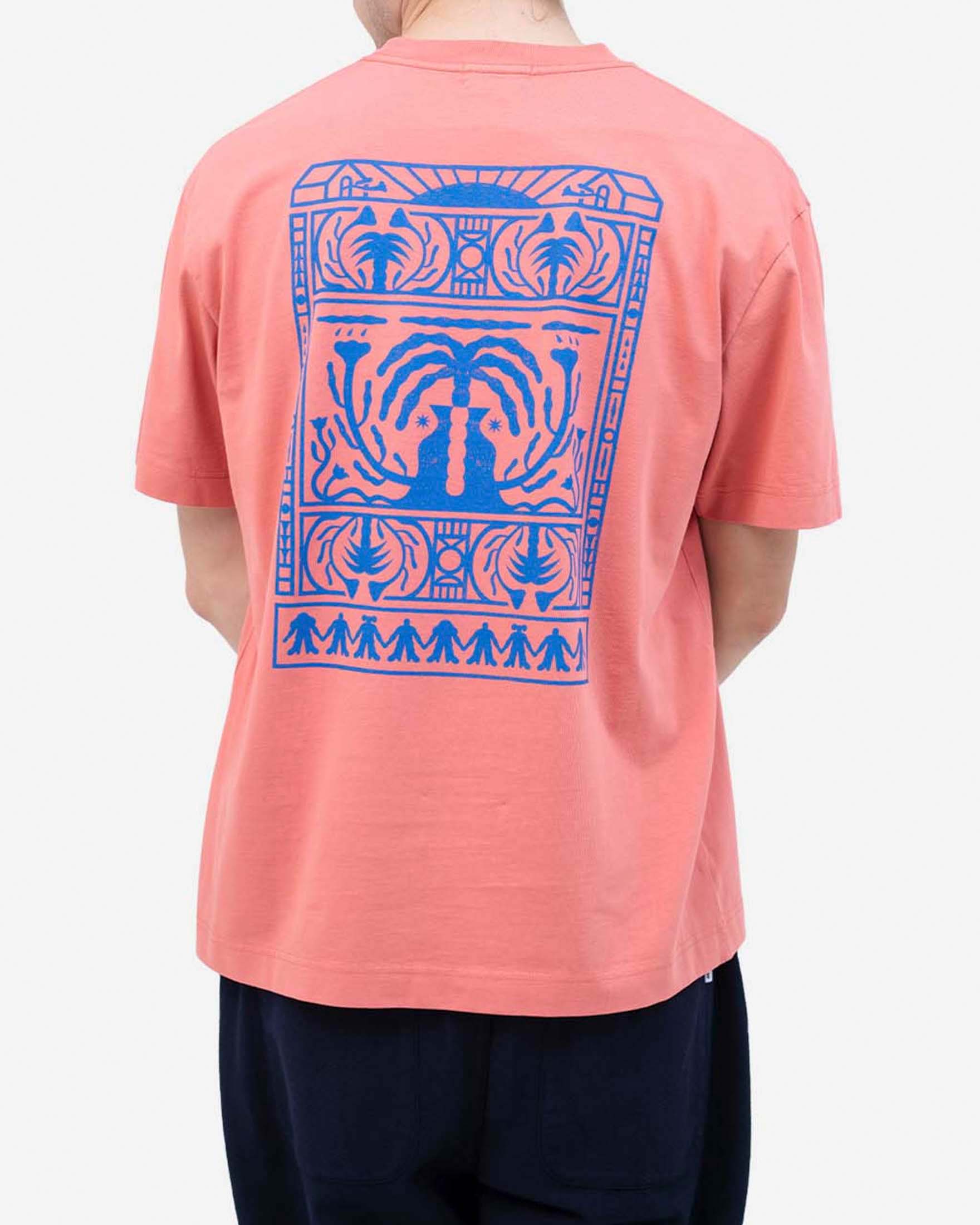 T-shirt Olow corallo in cotone con stampa grafica image