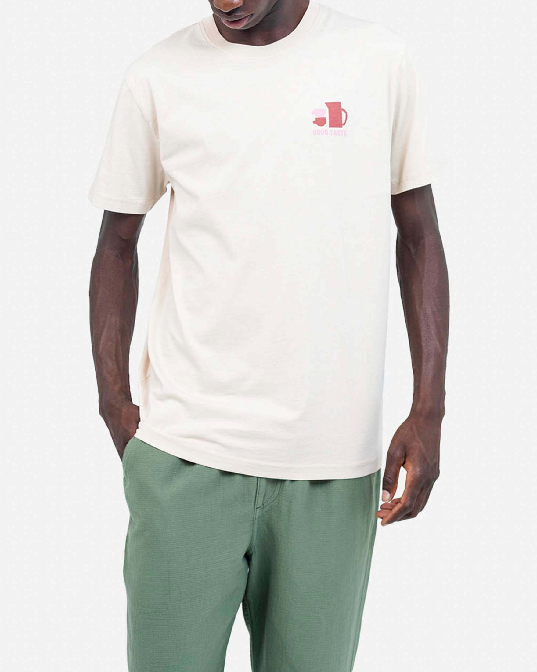 T-shirt Olow panna in cotone con stampa grafica