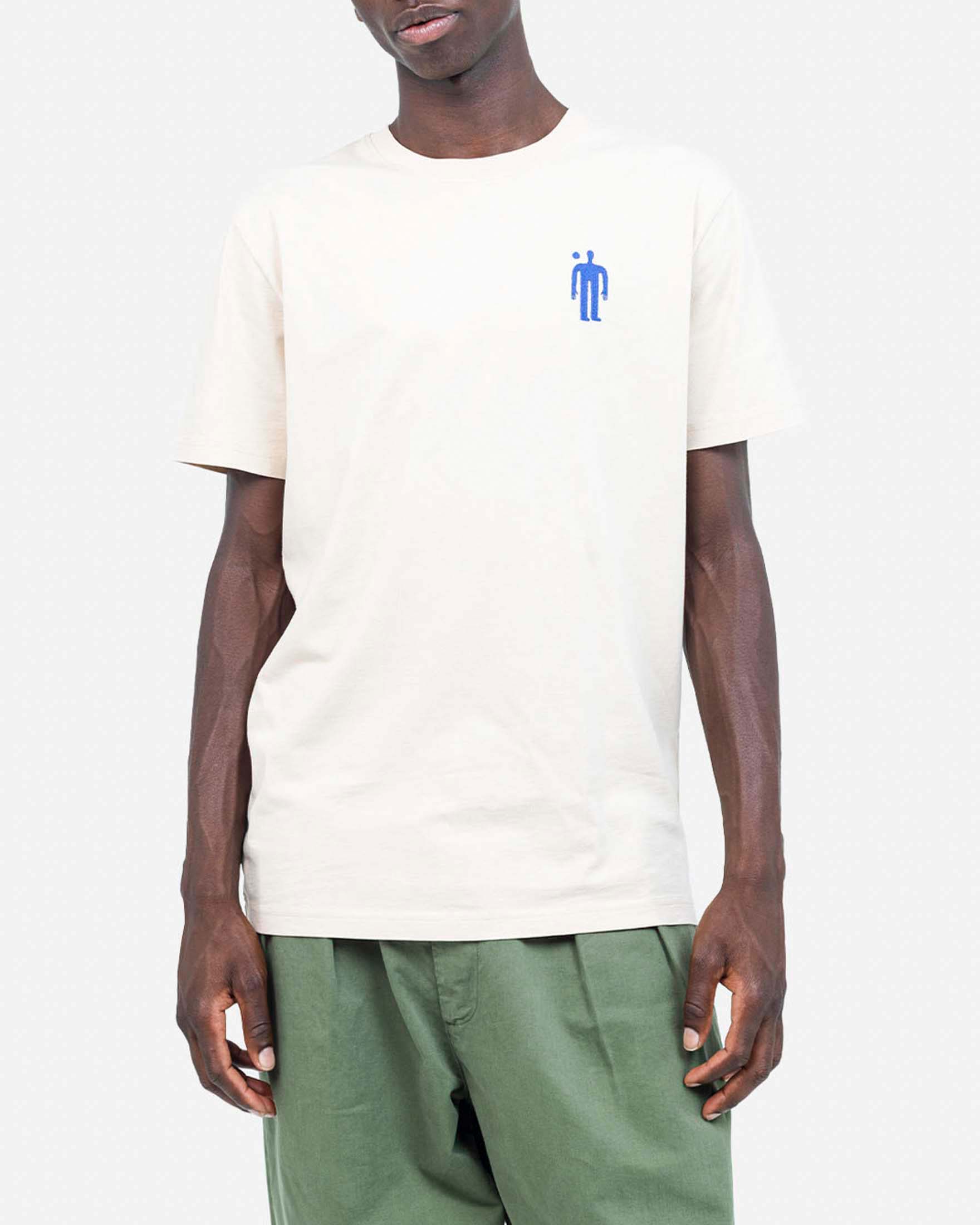 T-shirt girocollo Olow panna in cotone con stampa grafica