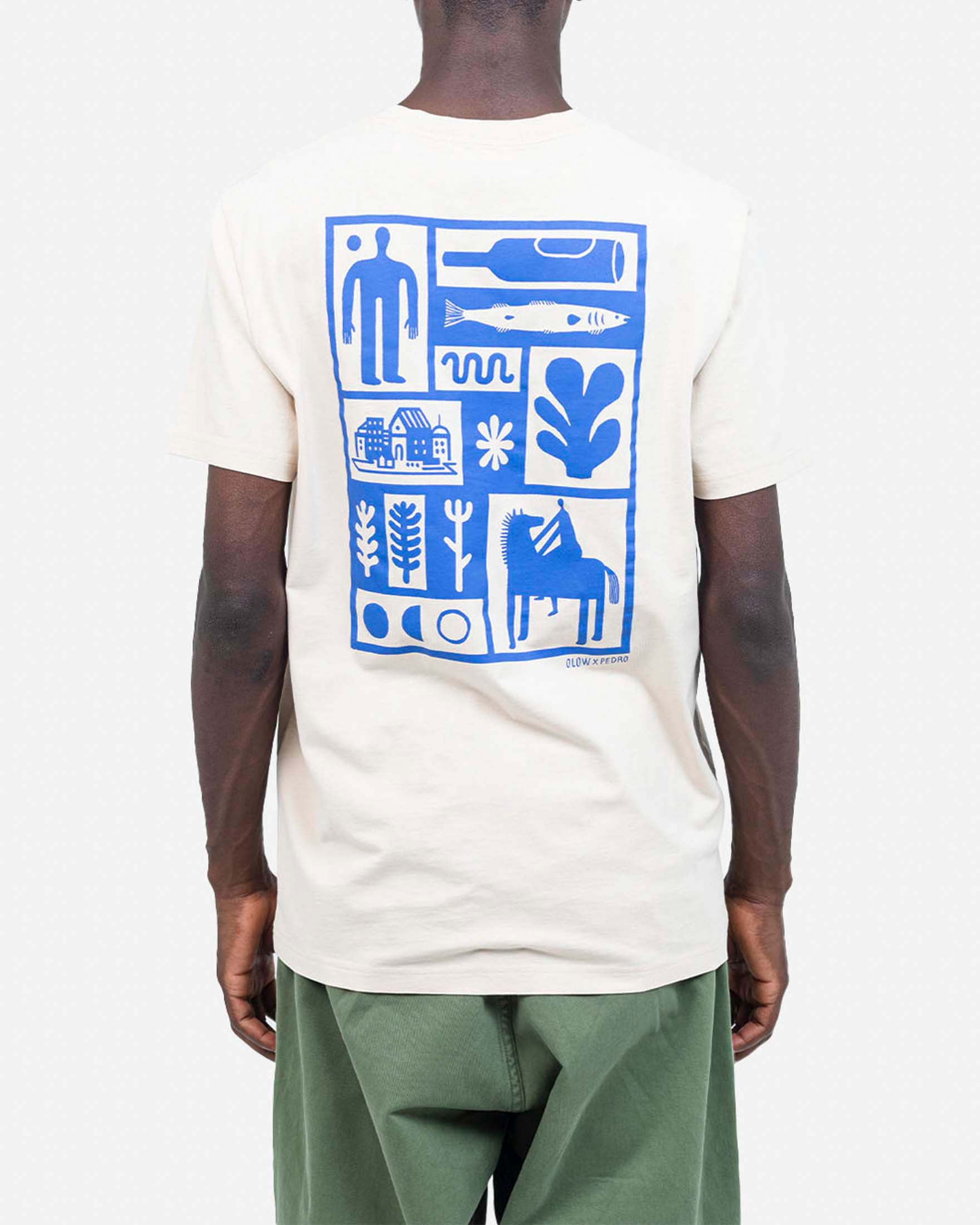 T-shirt girocollo Olow panna in cotone con stampa grafica image