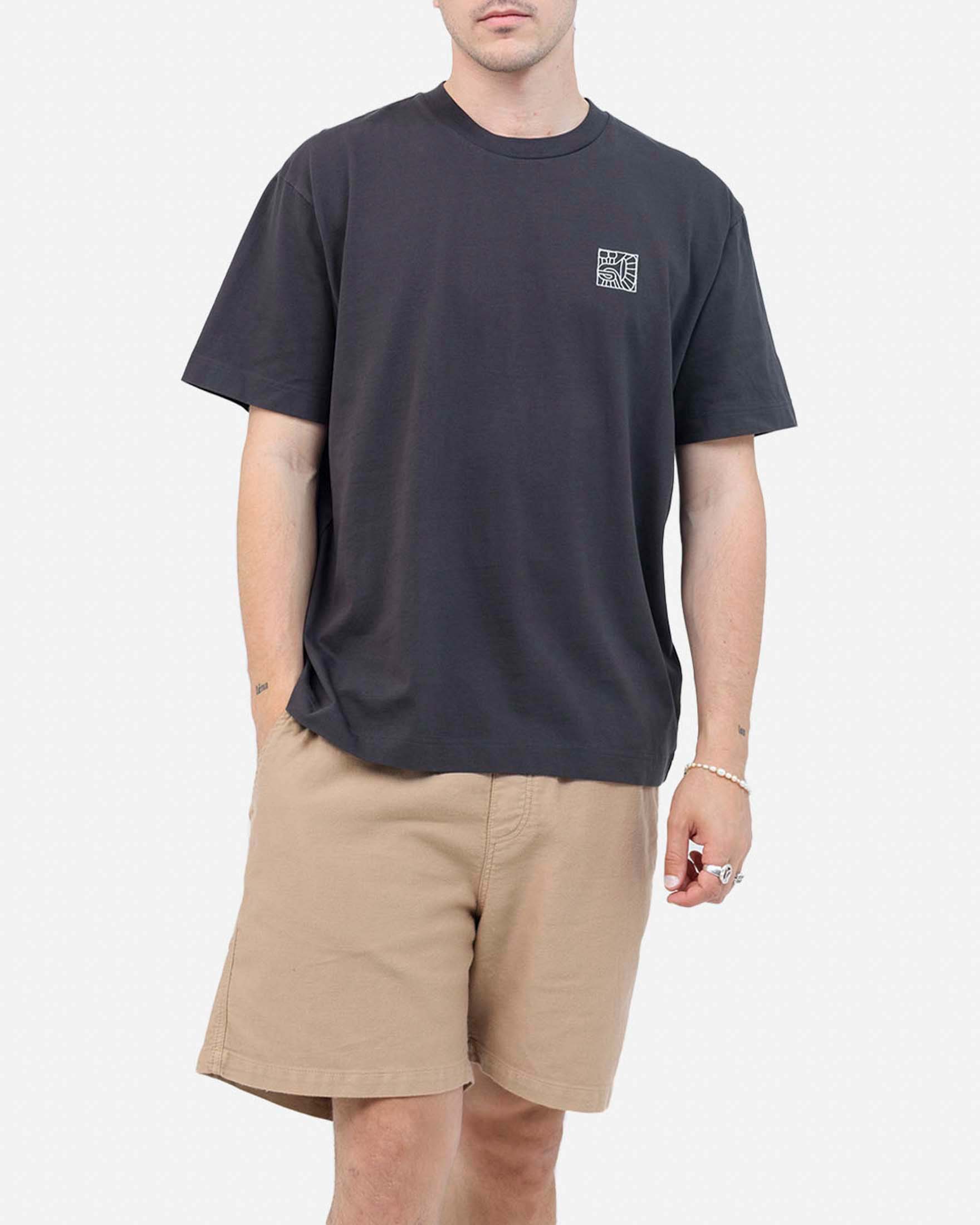 T-shirt Olow nera in cotone con stampa Jazzy
