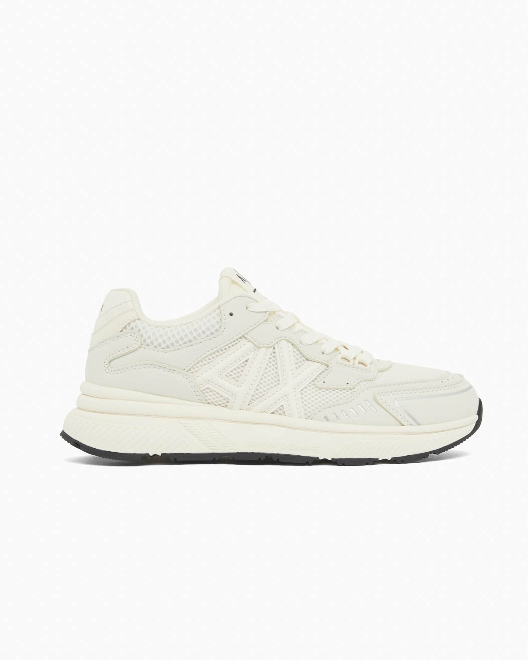 Sneakers Armani Exchange bianche in similpelle con inserti in mesh e logo