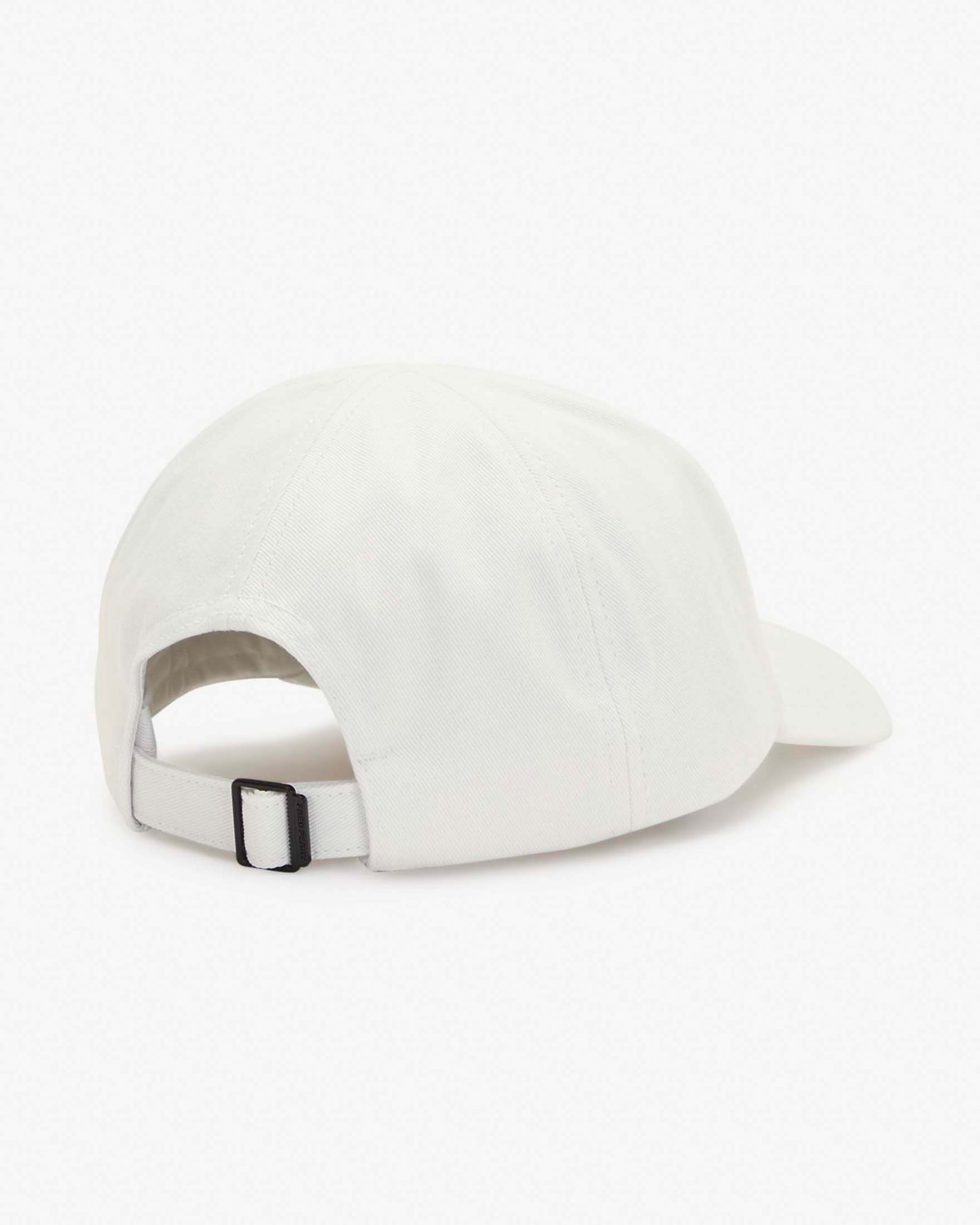 Berretto baseball Fred Perry bianco in twill di puro cotone con scritta logo ricamata image