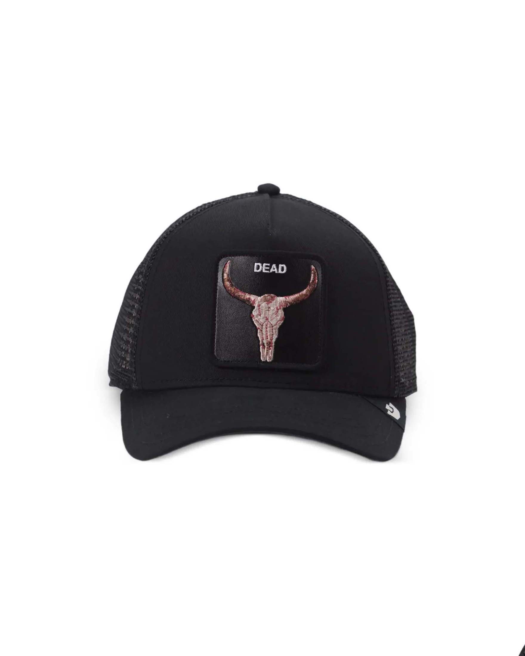 Berretto trucker Dead nero con patch carcassa