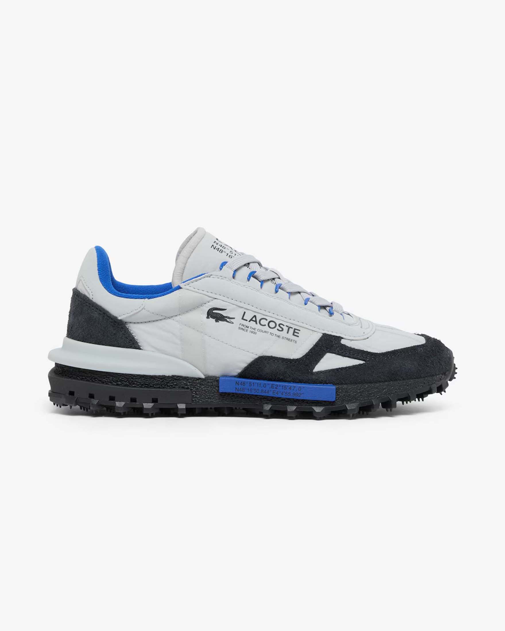 Sneakers running Elite Active Lacoste grigie in nylon e pelle scamosciata