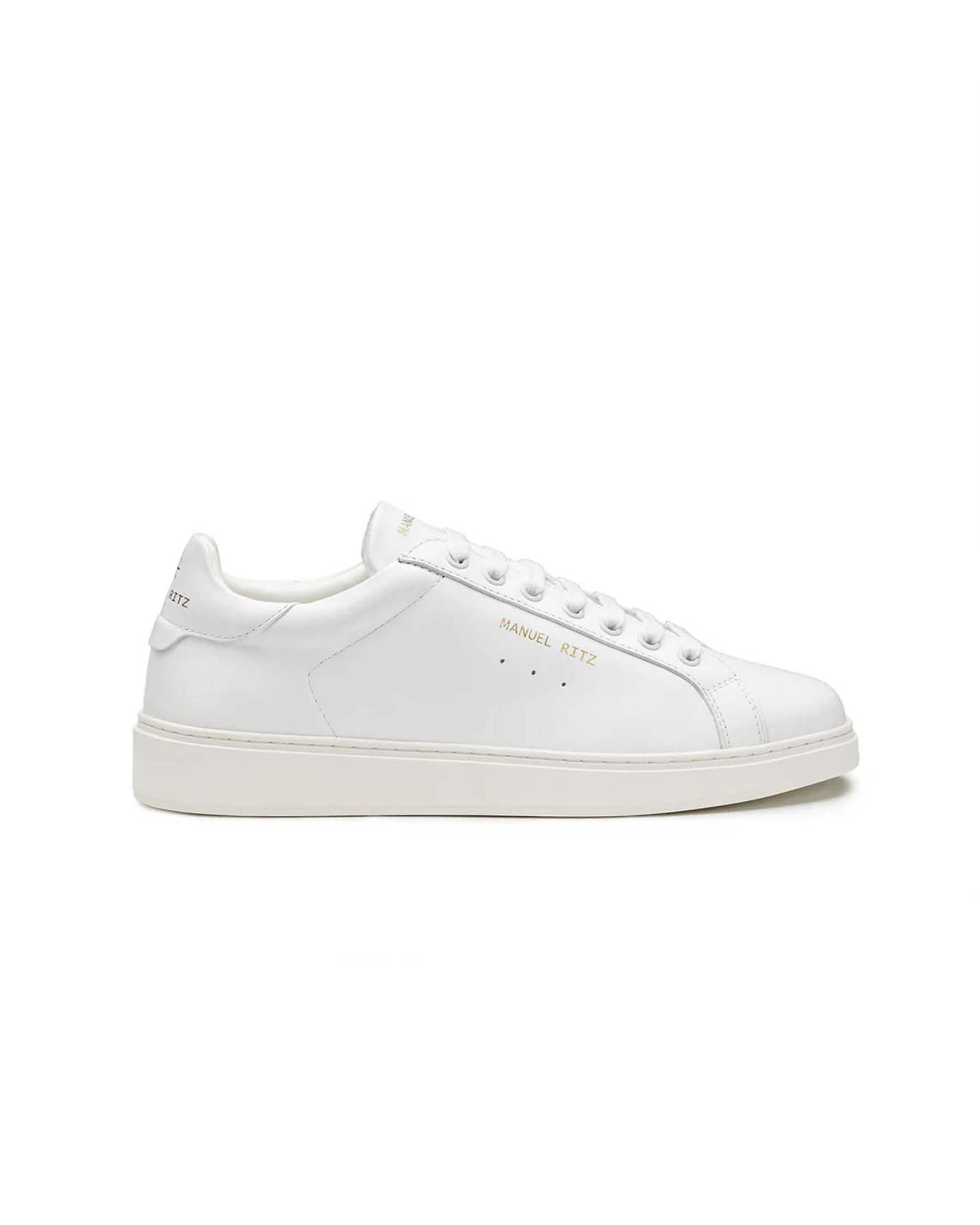 Sneakers bianca Manuel Ritz in pelle con logo scritta a lato