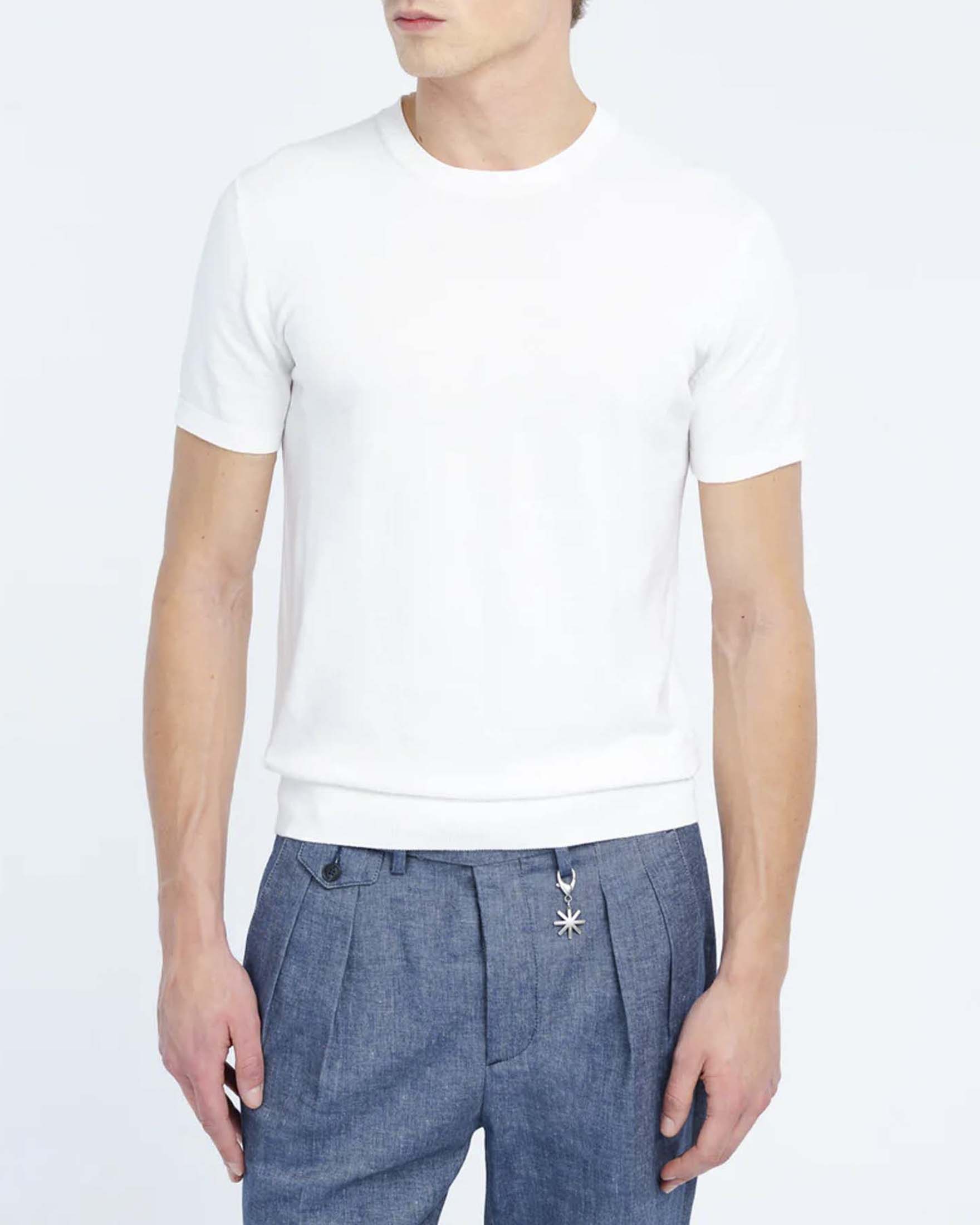 T-shirt bianca Manuel Ritz mezza manica in maglia di cotone image