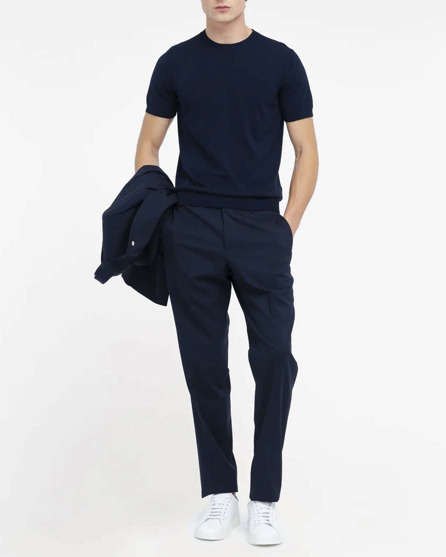 T-shirt blu Manuel Ritz mezza manica in maglia di cotone
