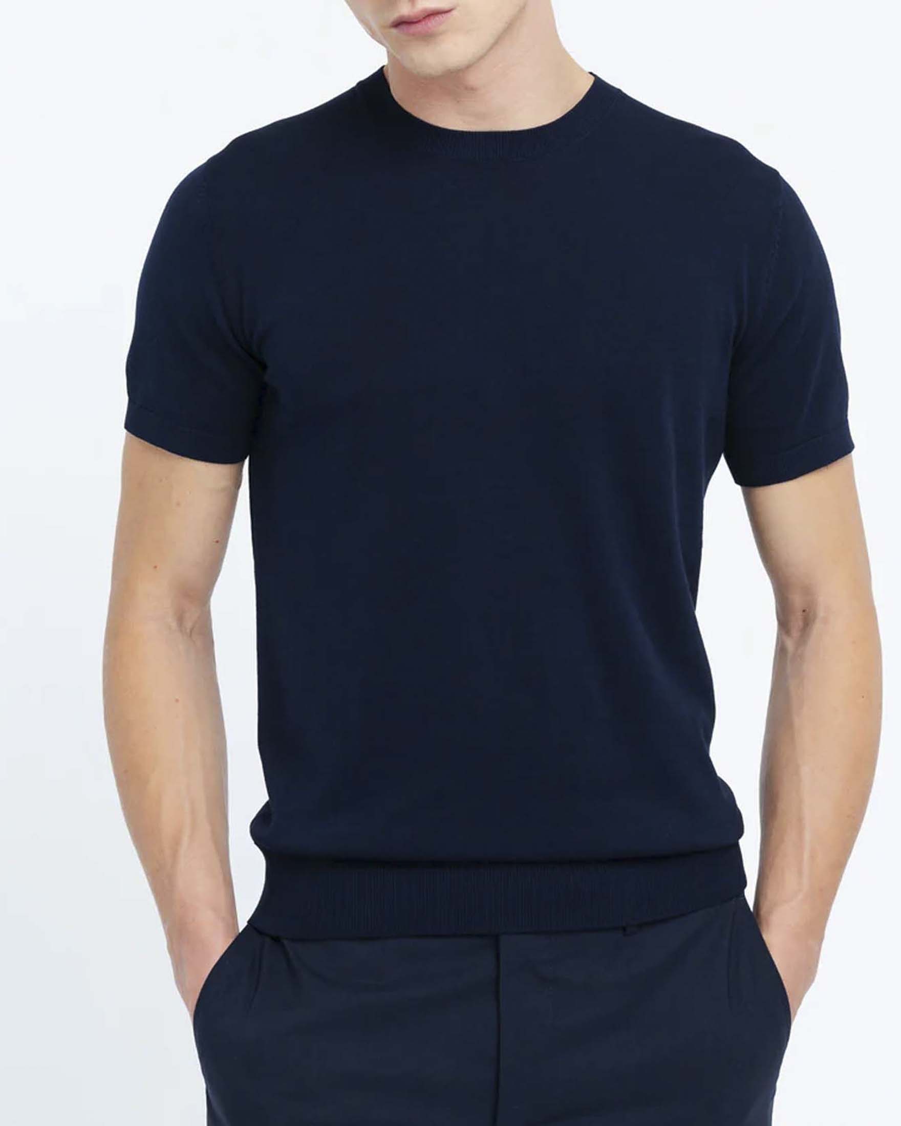 T-shirt blu Manuel Ritz mezza manica in maglia di cotone image