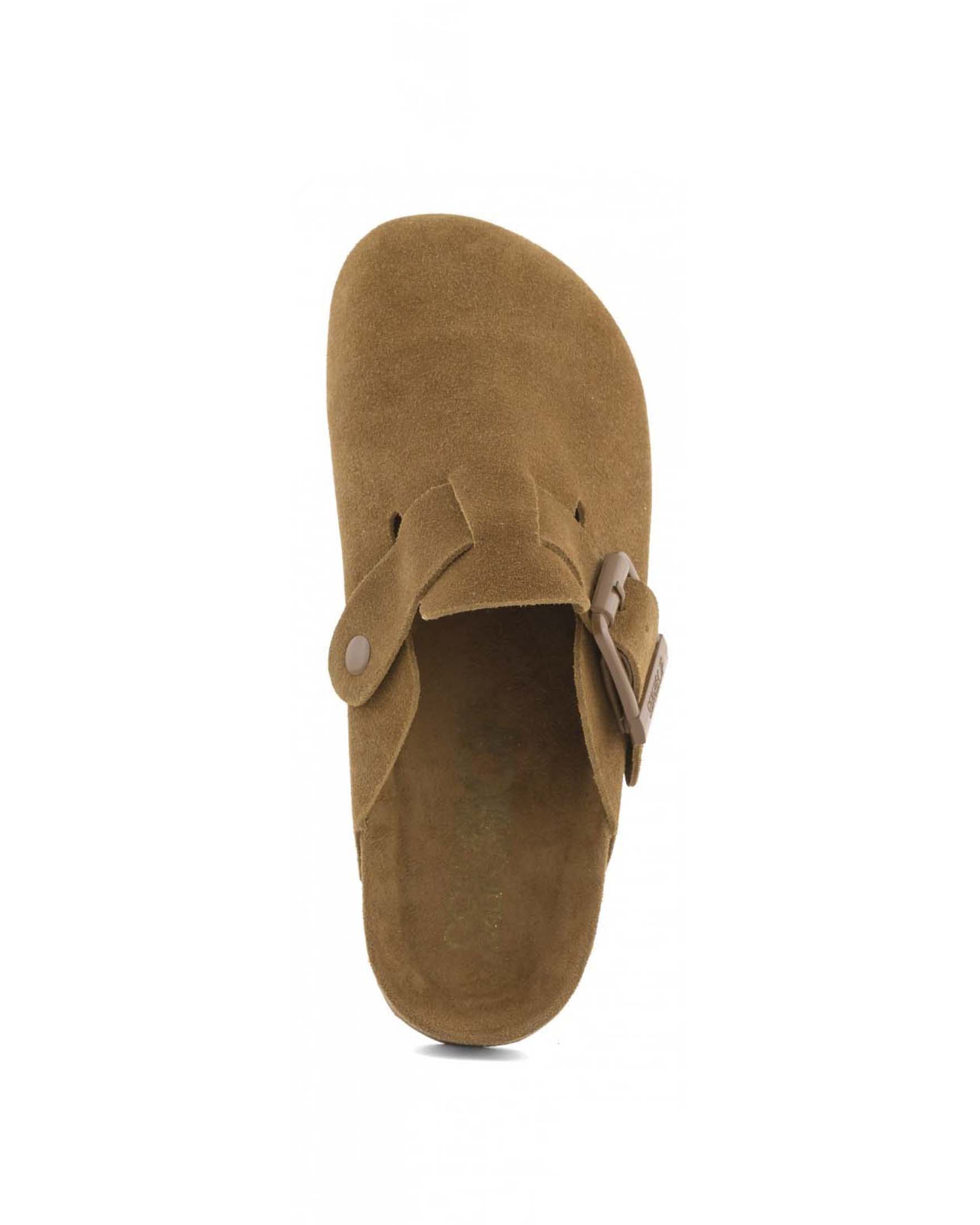 Sabot Colors of California in suede color cammello con fibbia tono su tono image