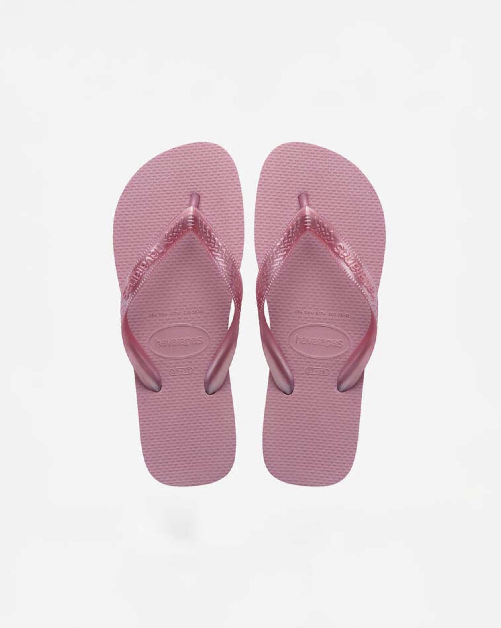 Ciabatte Top Senses Havaianas rosa in gomma con infradito metallizzato image