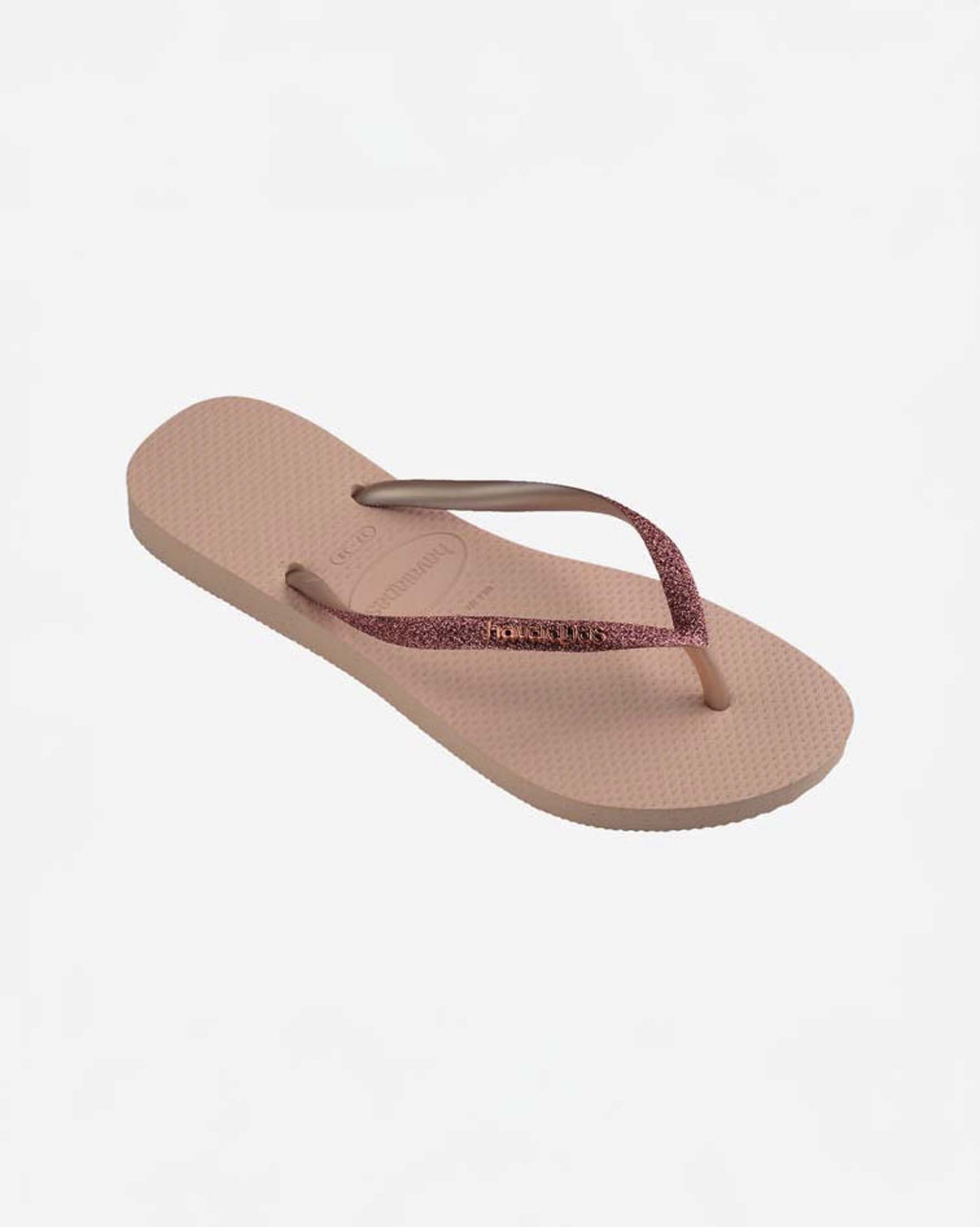 Ciabatte infradito Slim Glitter II rosa antico con brillantini sulle fascette