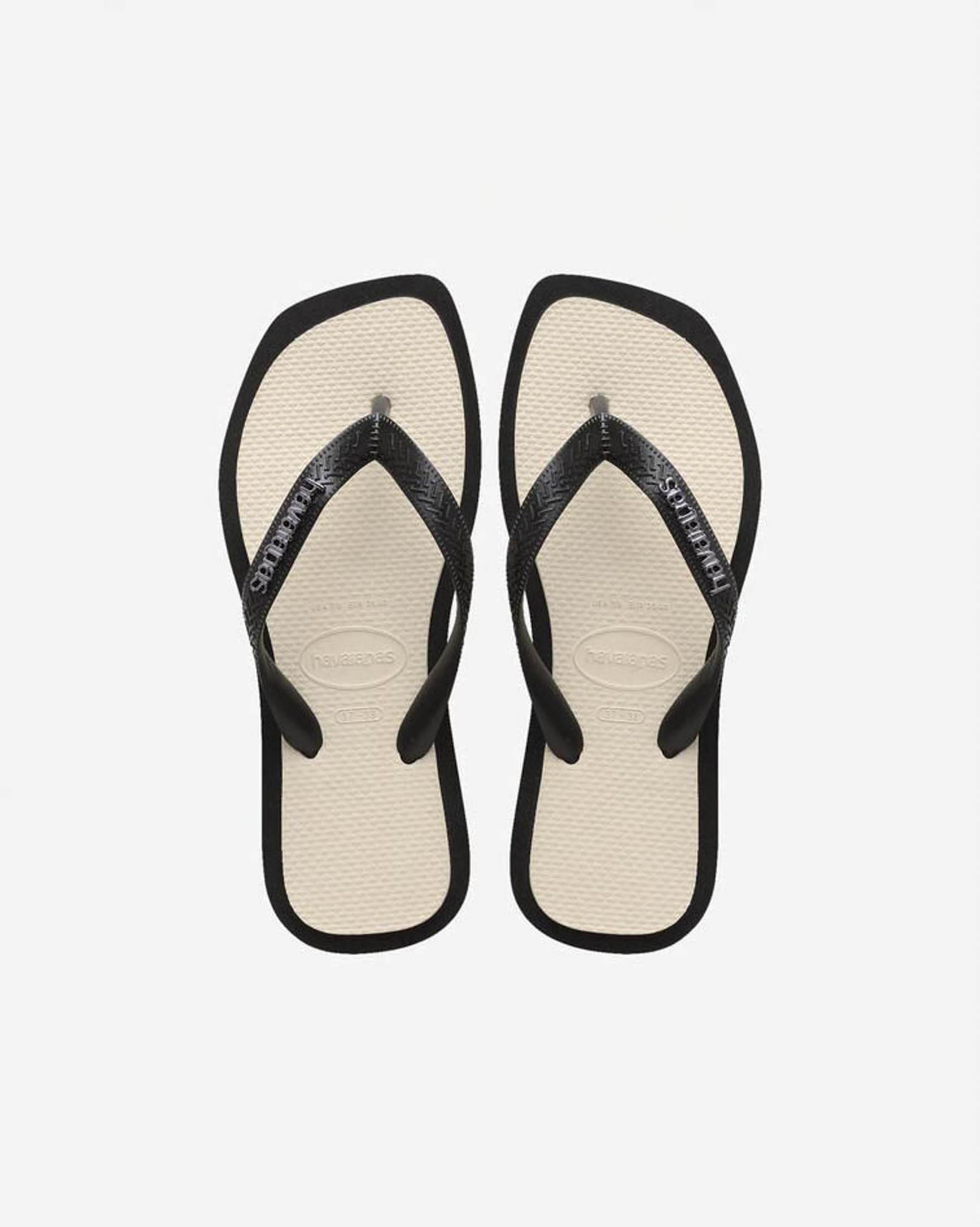 Ciabatte infradito Top Square Fusion Havaianas bianca con fascette e profili dquadrati neri image