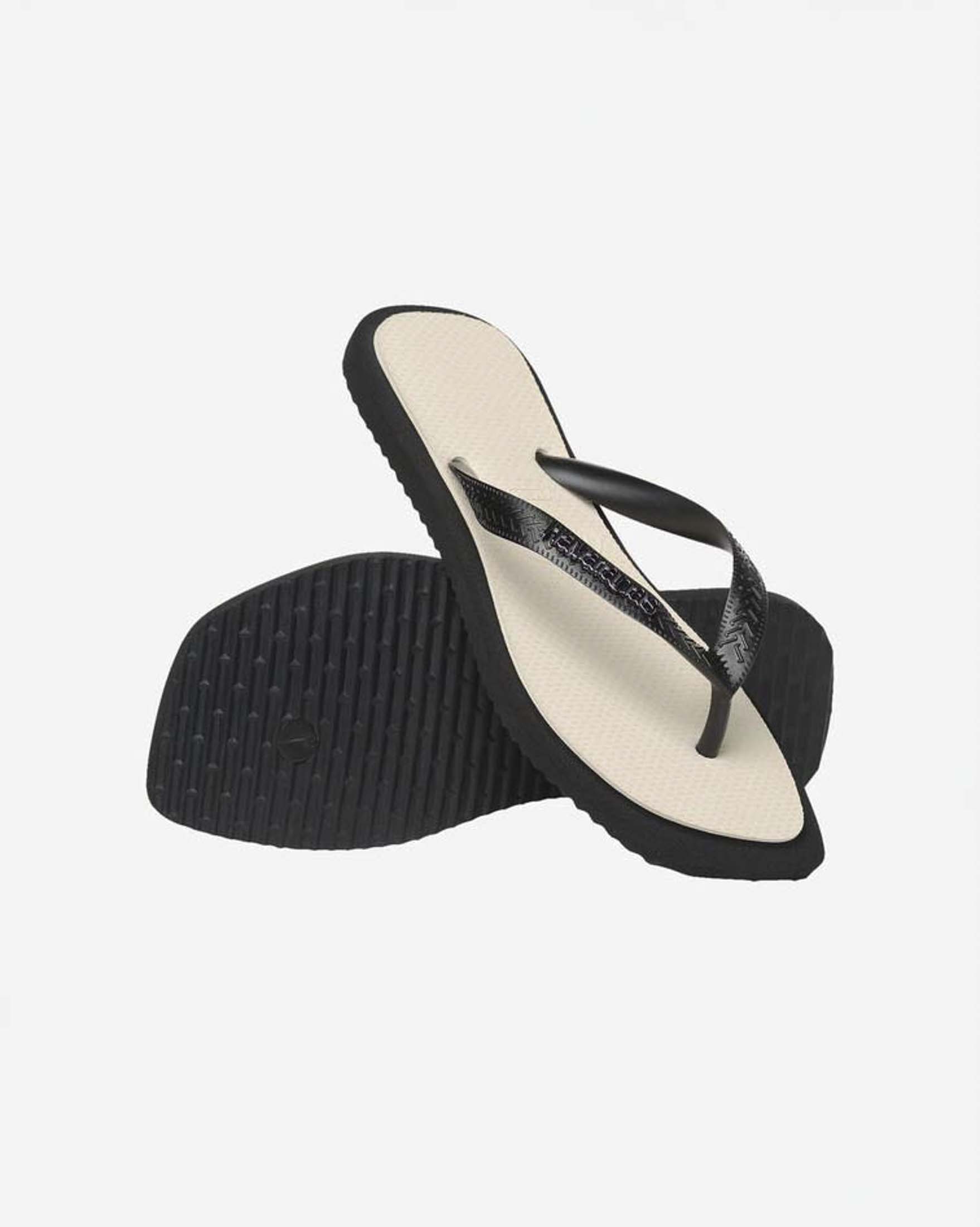 Ciabatte infradito Top Square Fusion Havaianas bianca con fascette e profili dquadrati neri