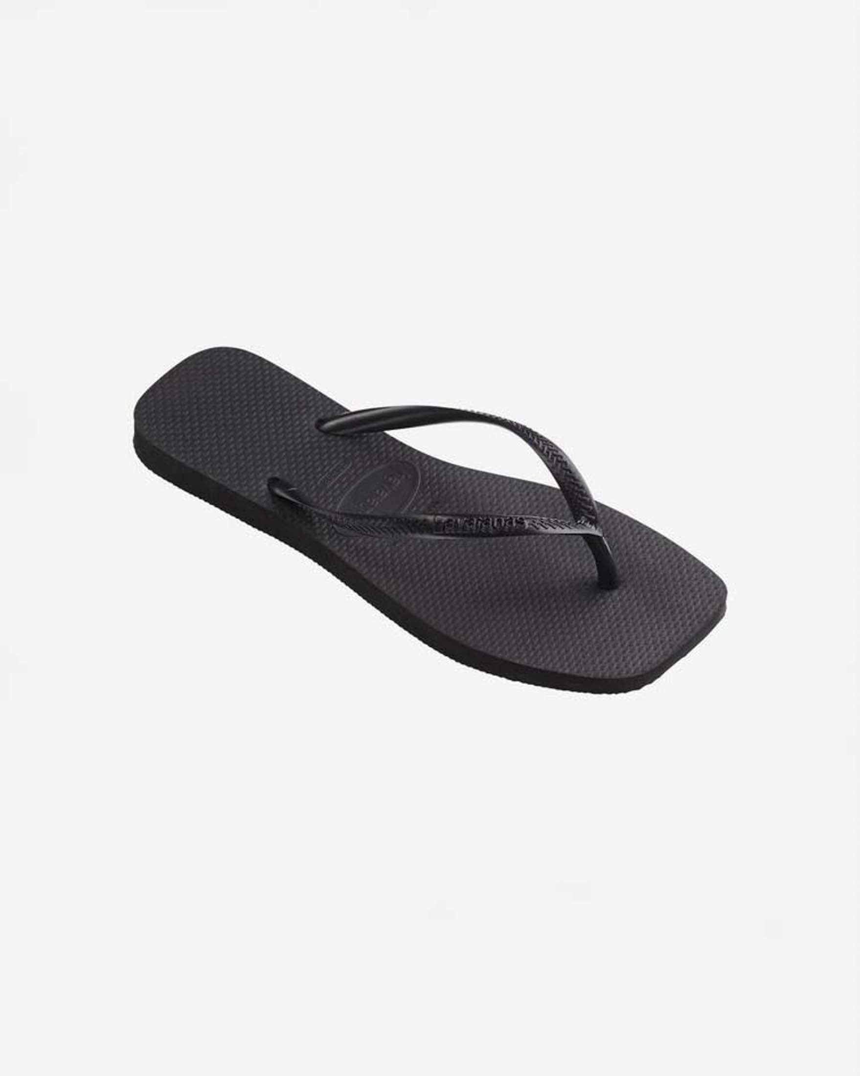 Ciabatte infradito Slim Square Havaianas nere con punta squadrata e fascette sottili