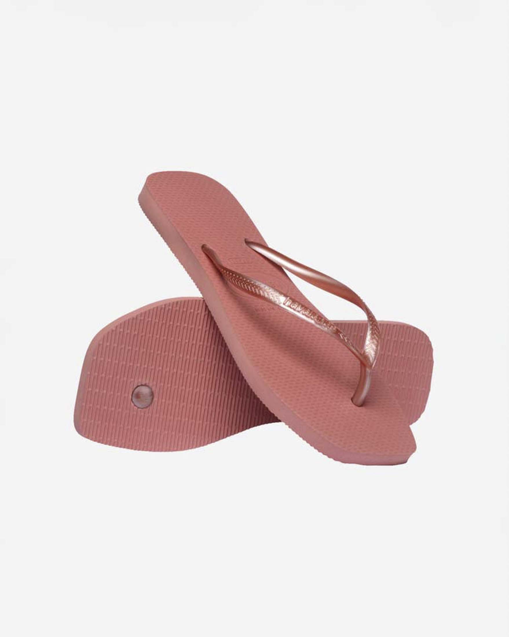 Ciabatte infradito Slim Square Havaianas rosa antico con punta squadrata e fascette sottili