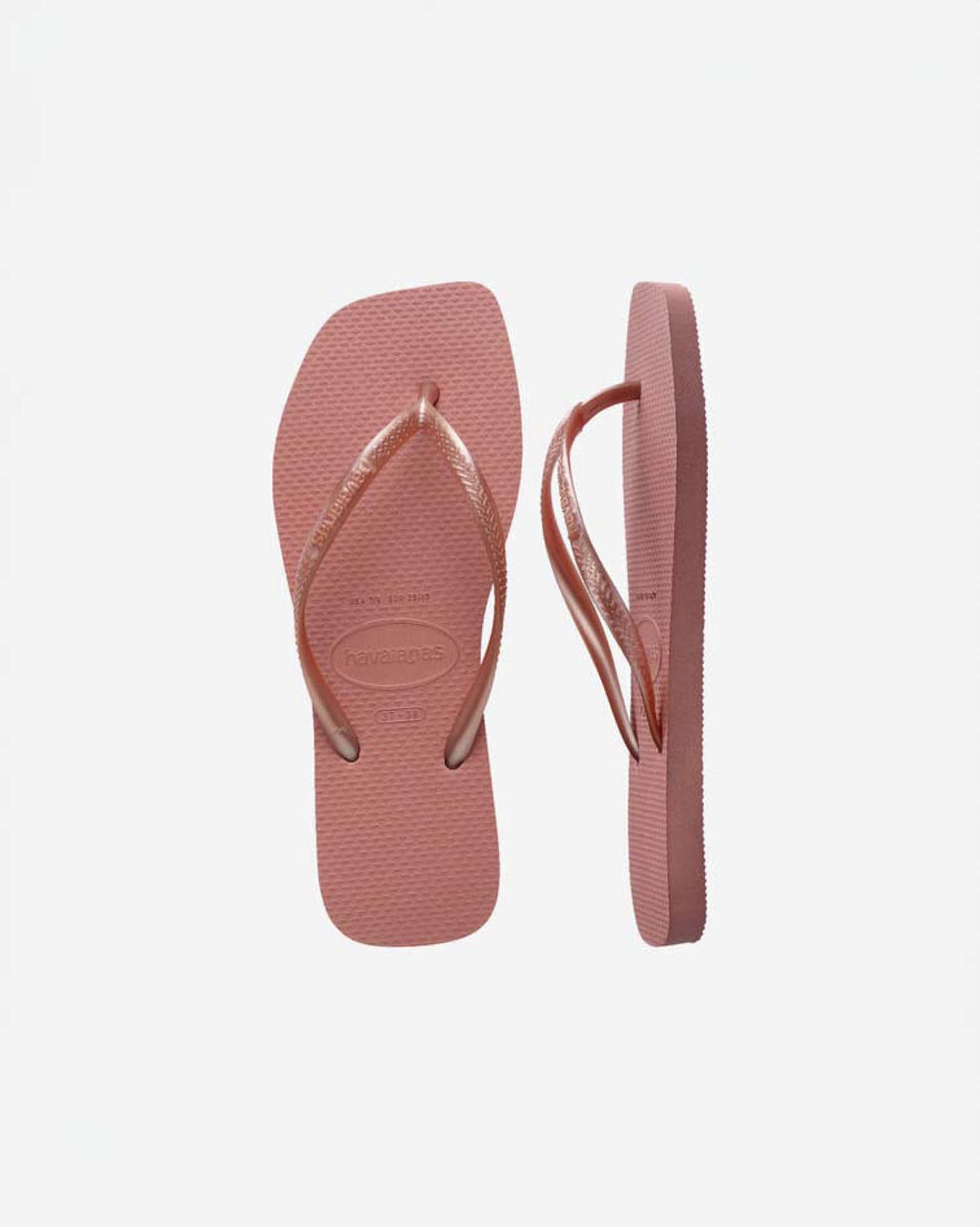 Ciabatte infradito Slim Square Havaianas rosa antico con punta squadrata e fascette sottili