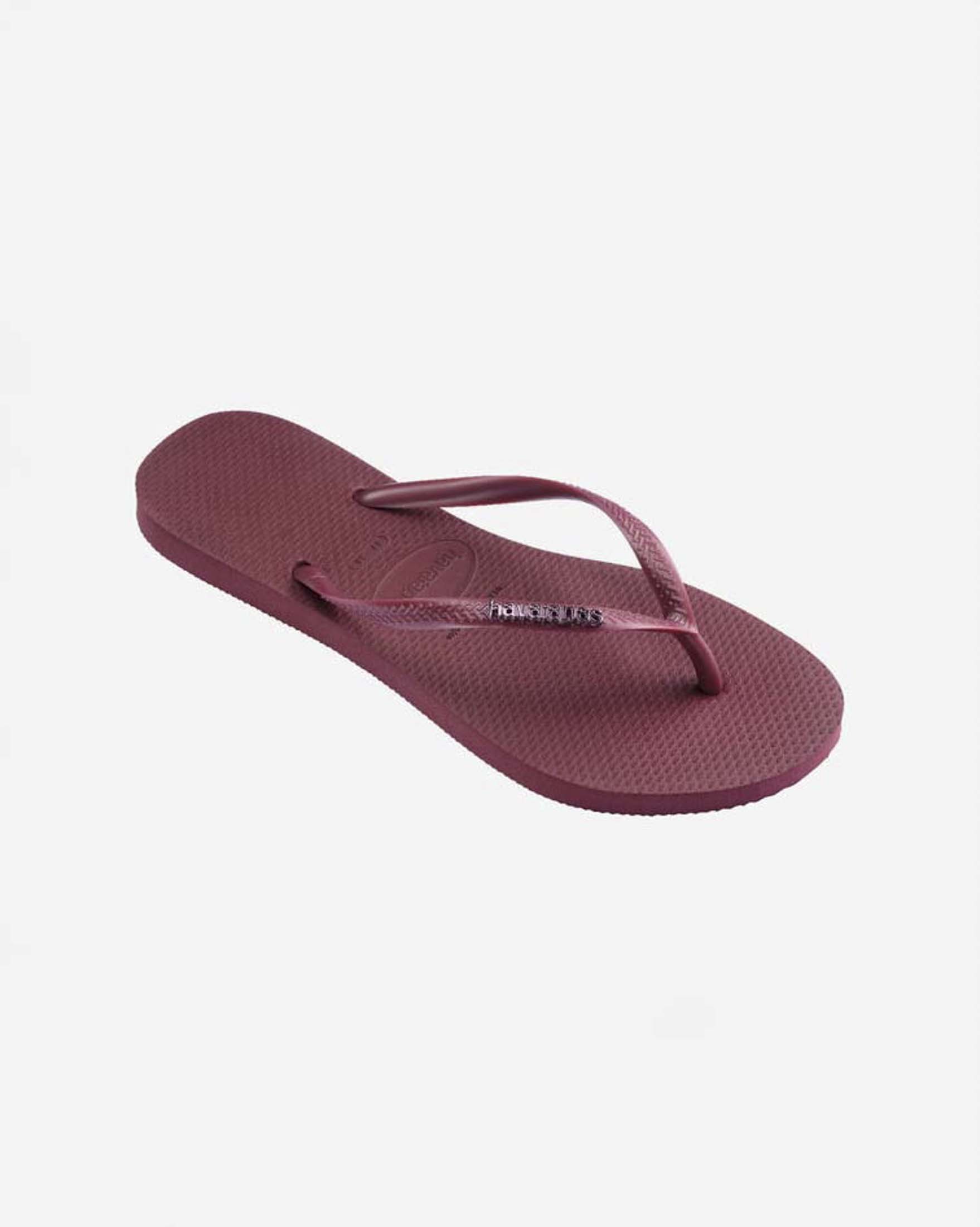 Ciabatte infradito Slim Logo Metallic Havaianas bordeaux con logo metallico