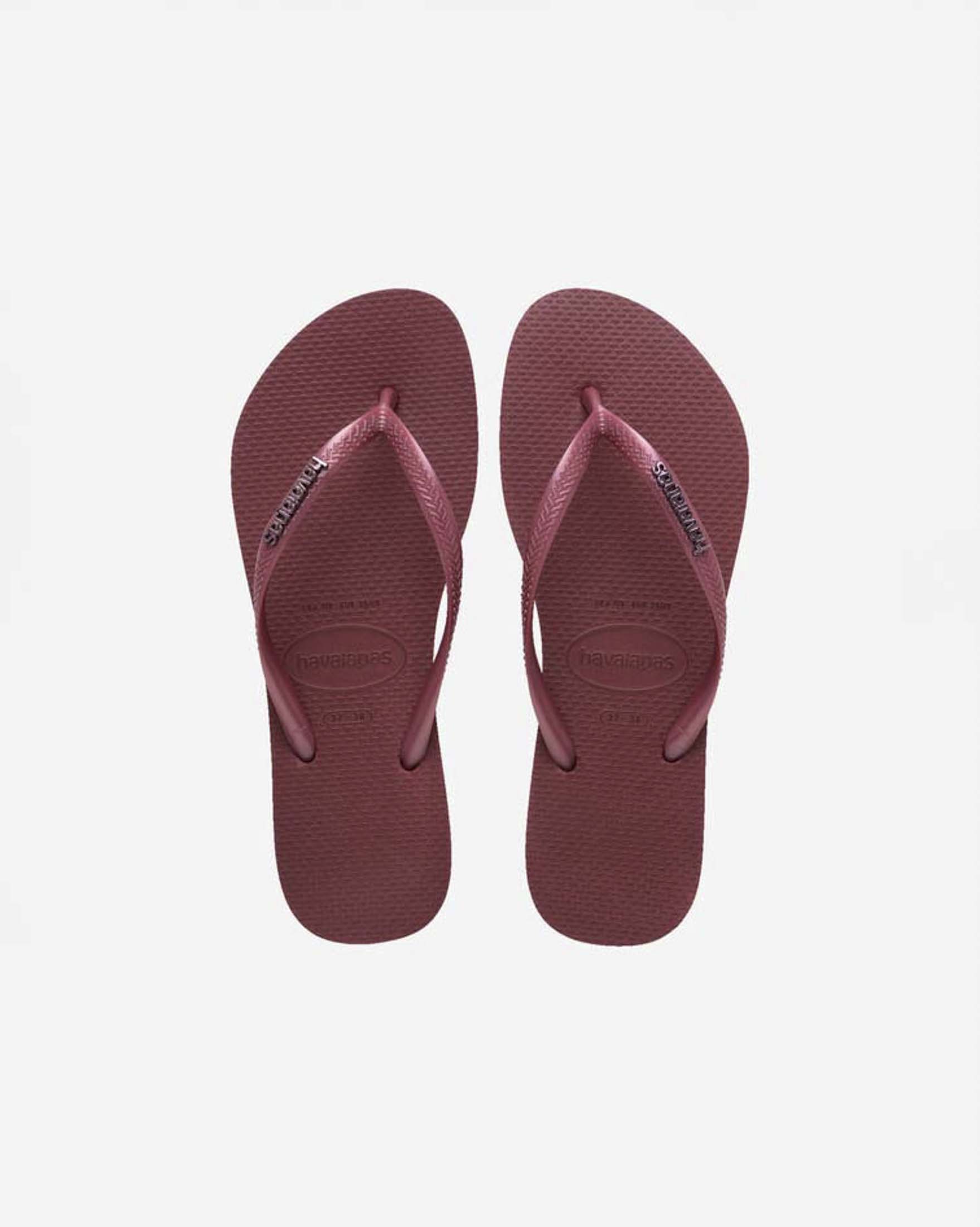 Ciabatte infradito Slim Logo Metallic Havaianas bordeaux con logo metallico image