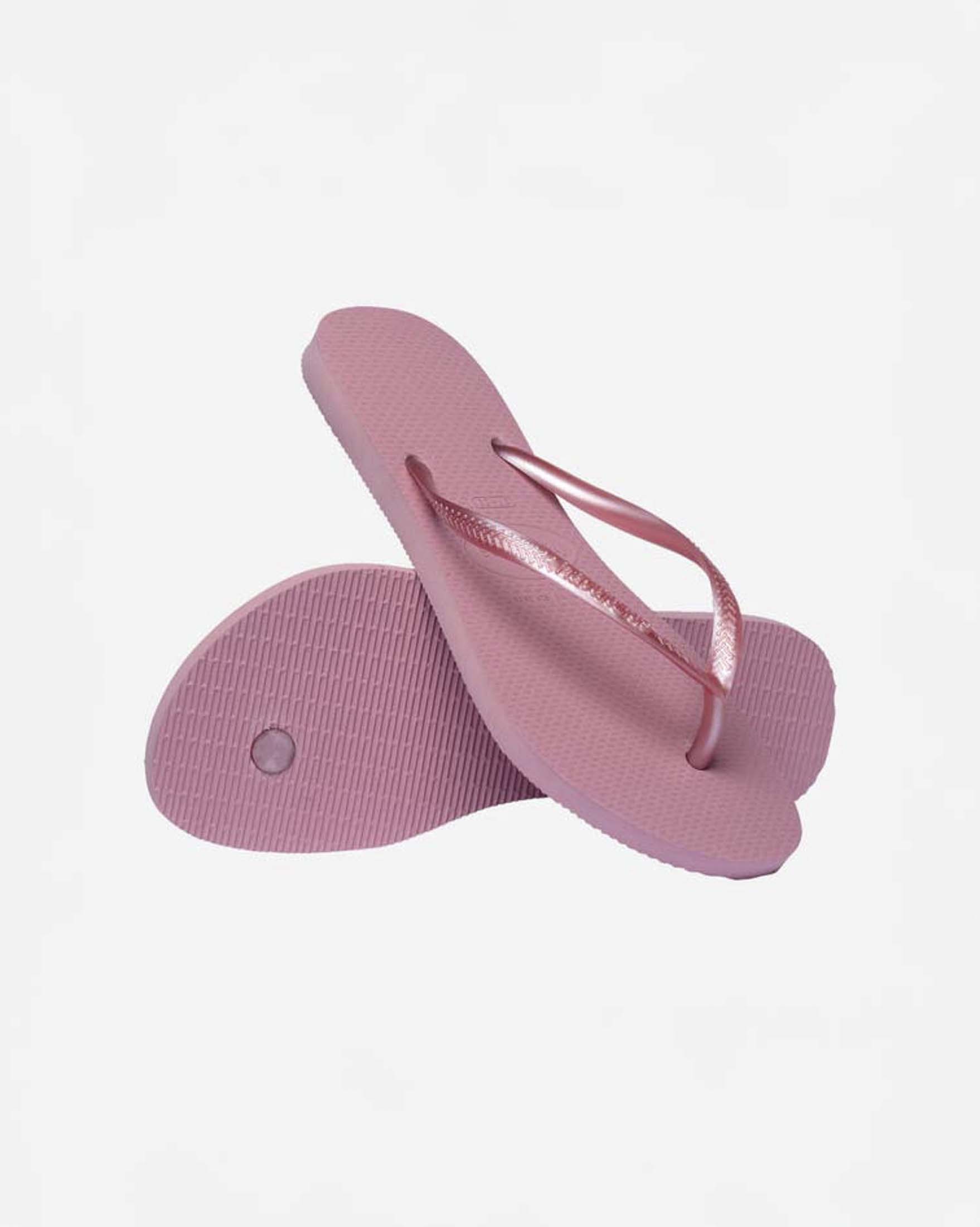 Ciabatte infradito Slim Havaianas rosa con fascette metallizzate