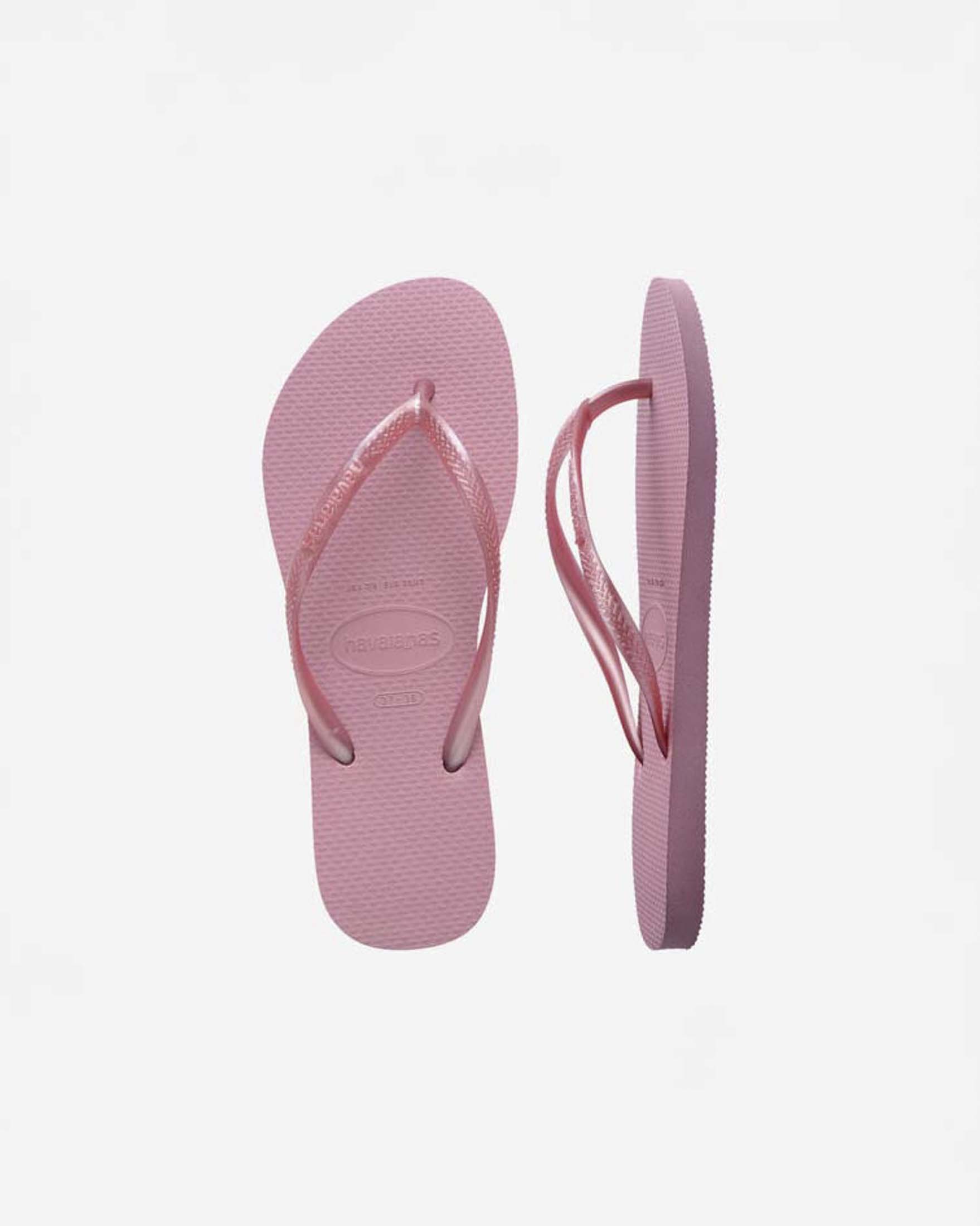Ciabatte infradito Slim Havaianas rosa con fascette metallizzate