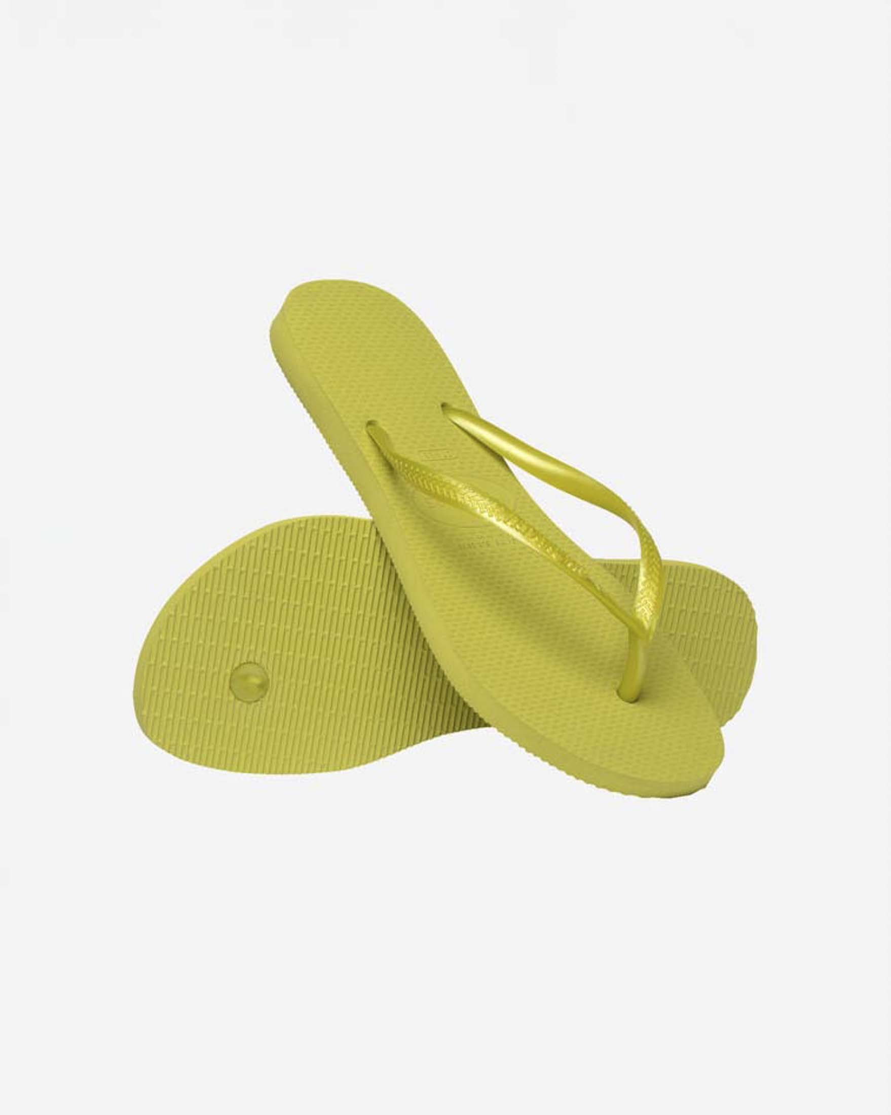 Ciabatte infradito Slim Havaianas color lime con fascette metallizzate