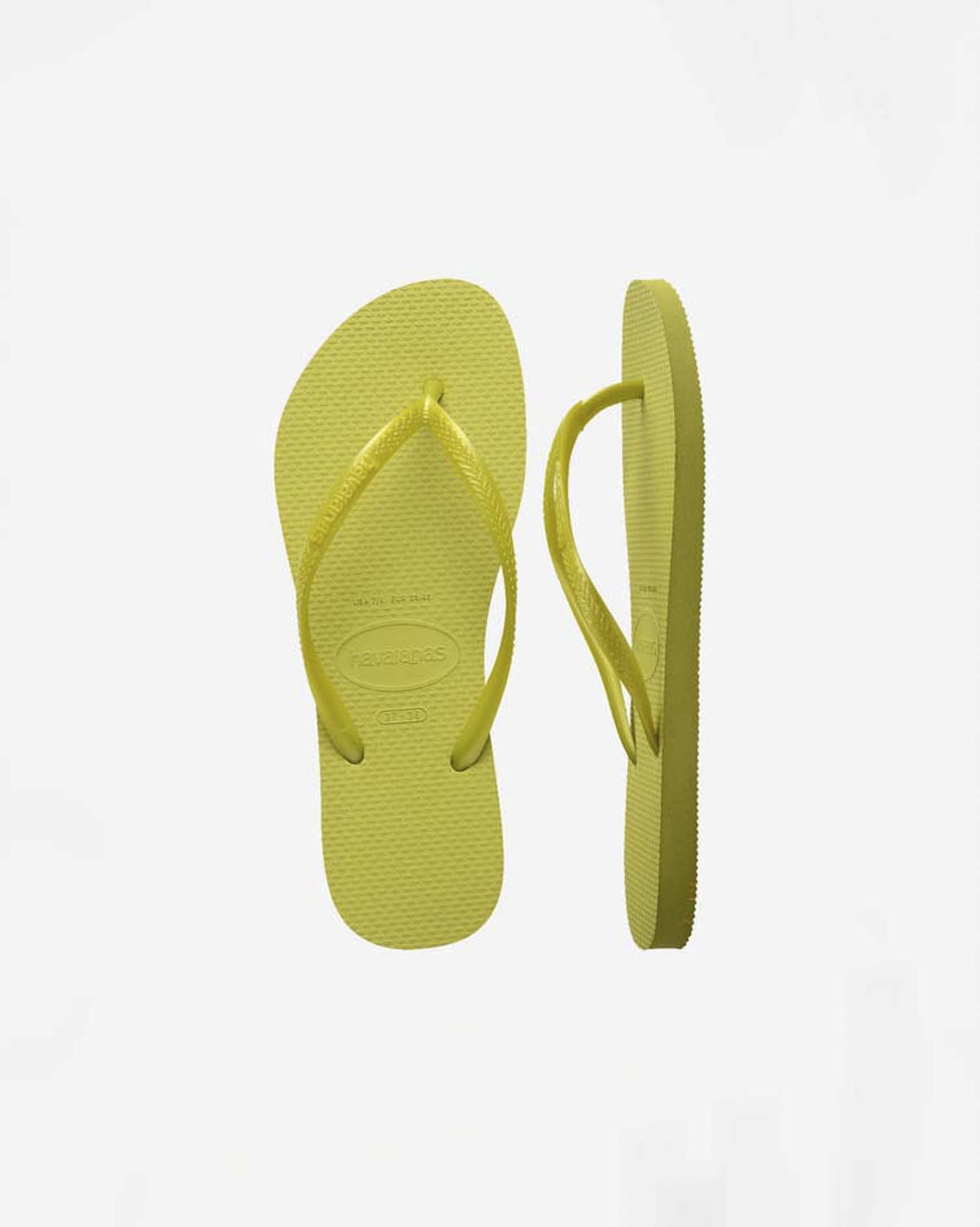 Ciabatte infradito Slim Havaianas color lime con fascette metallizzate