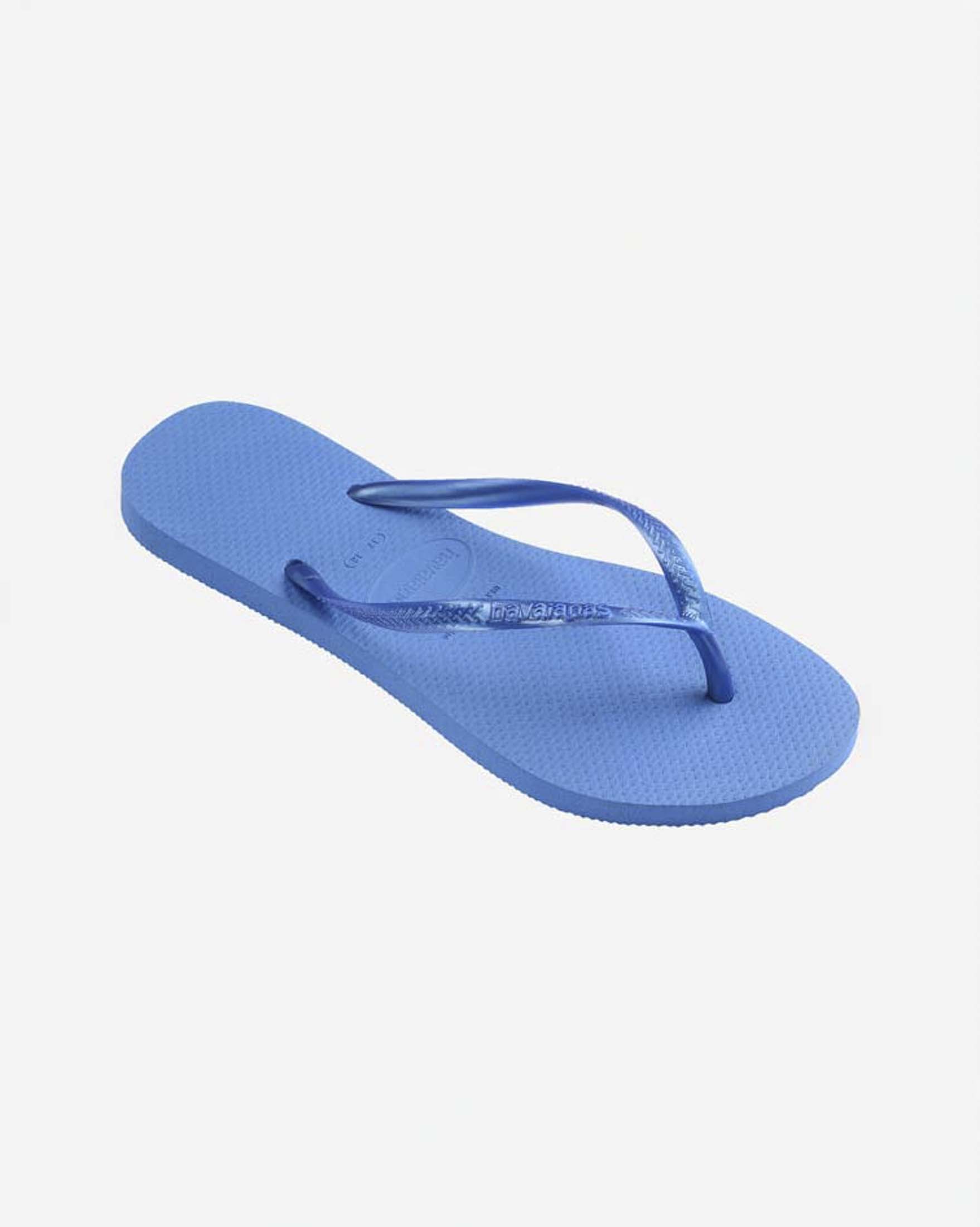 Ciabatte infradito Slim Havaianas celesti con fascette metallizzate