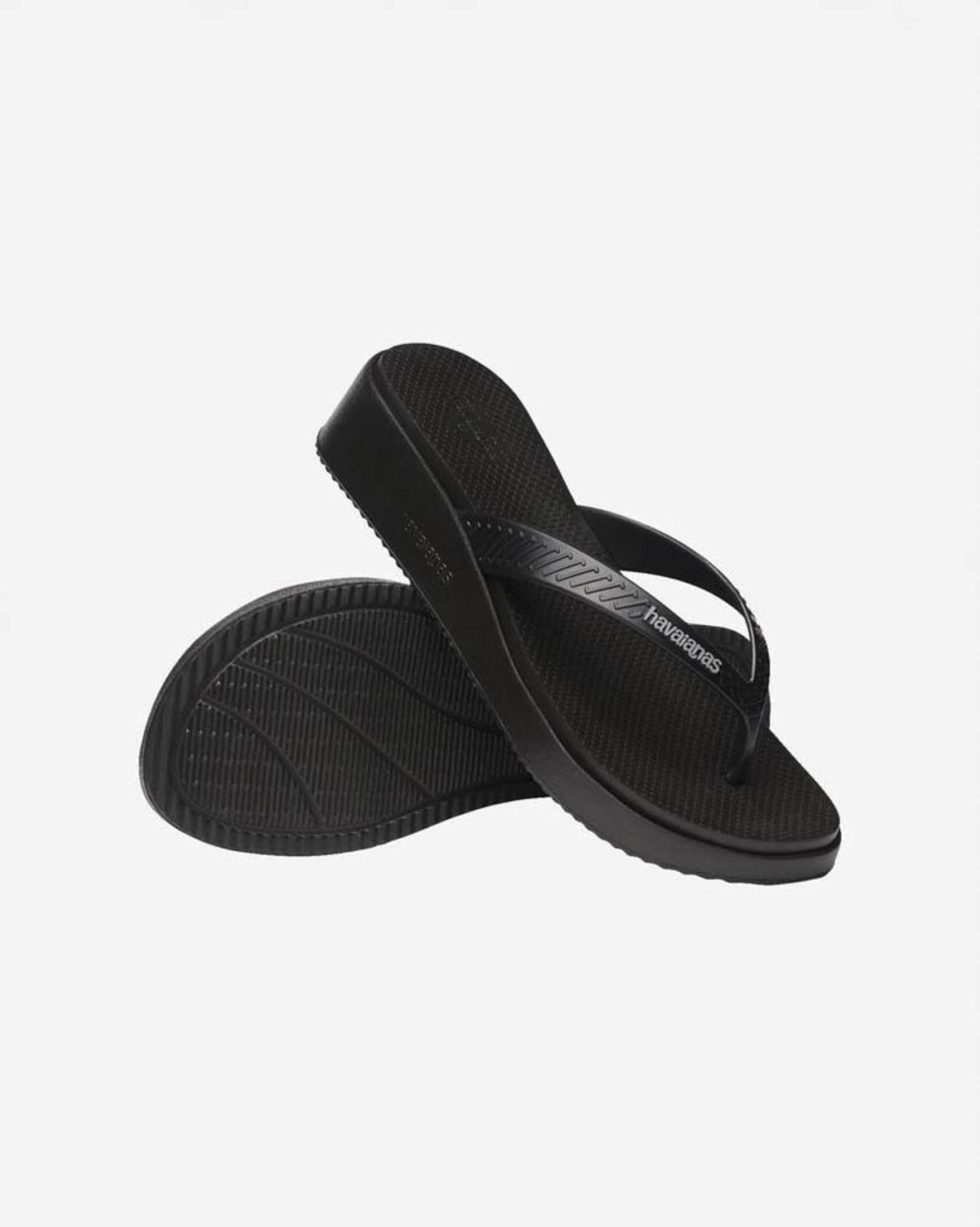 Ciabatte infradito High Platform Havaianas nere con zeppa alta