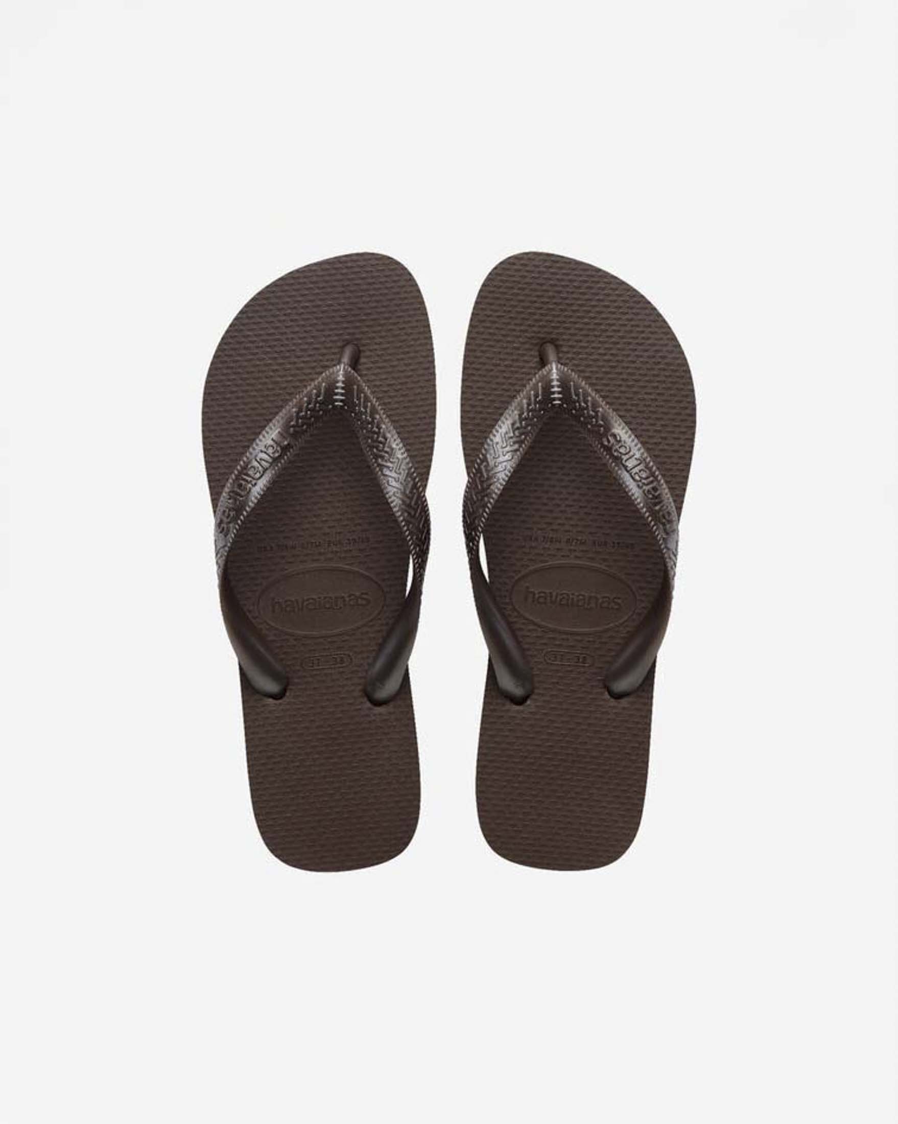 Ciabatte infradito Top Tiras Havaianas marroni con fascette metallizzate image