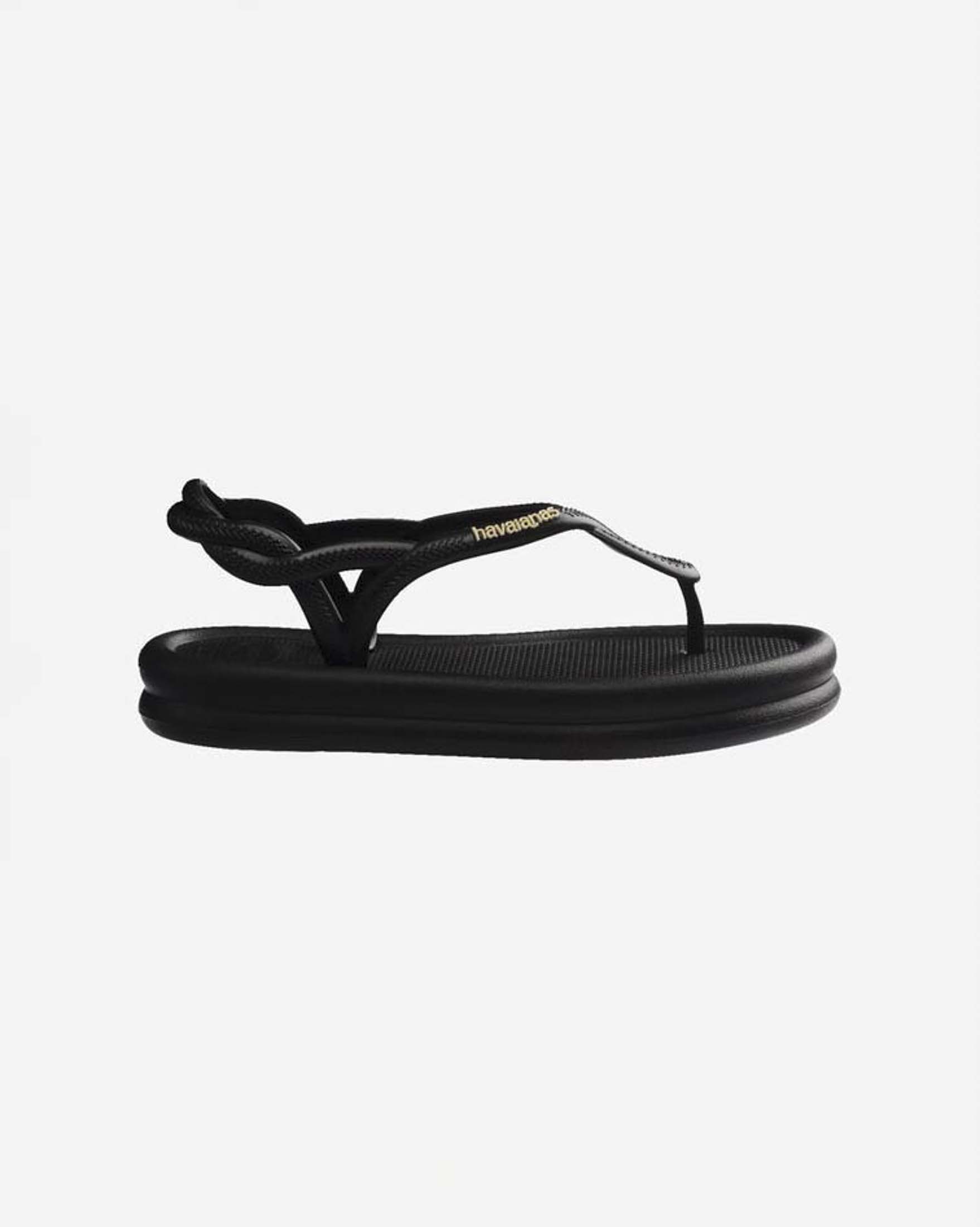 Sandali infradito Luna Puffed Up Havaianas neri con fasce effetto intrecciato