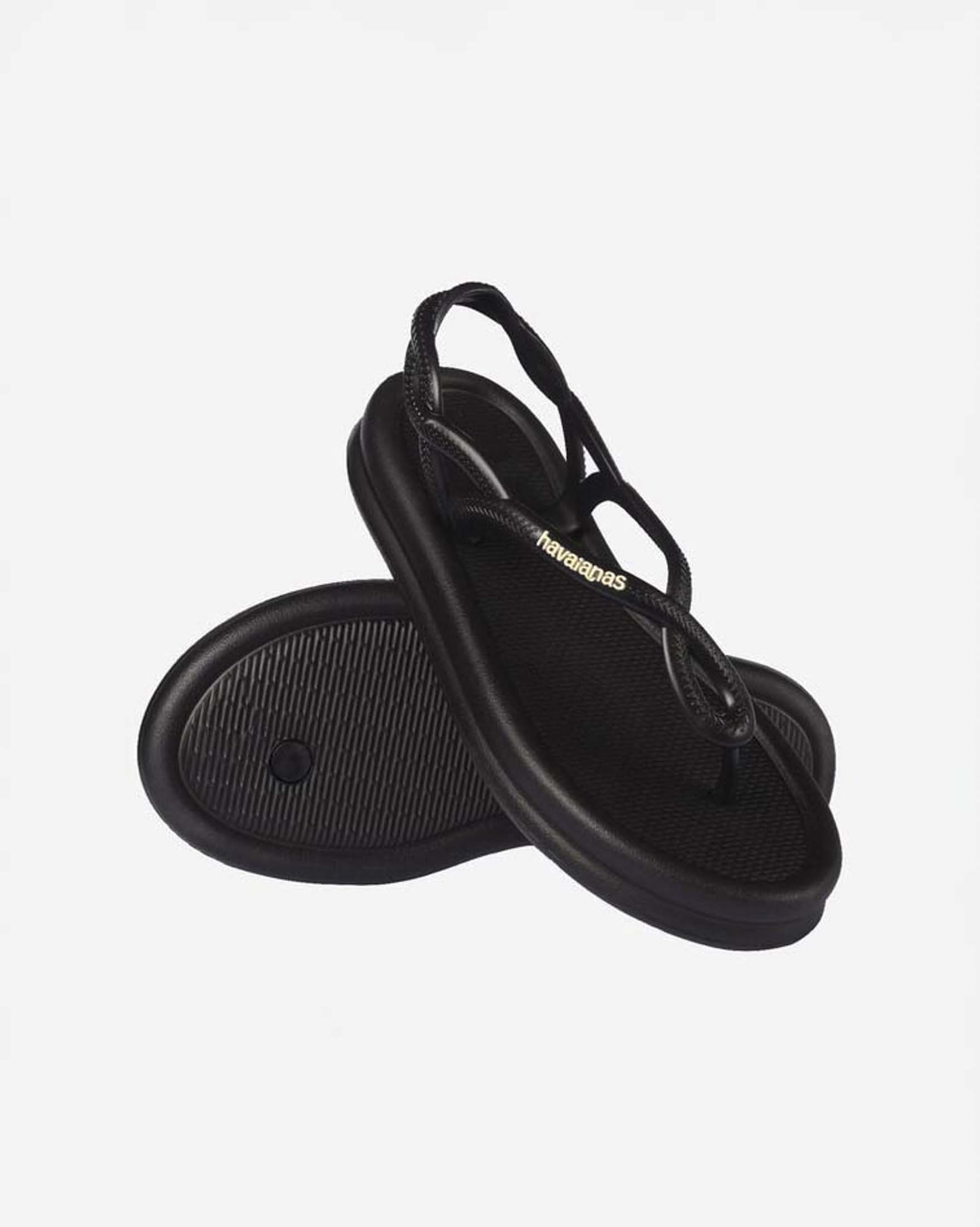 Sandali infradito Luna Puffed Up Havaianas neri con fasce effetto intrecciato