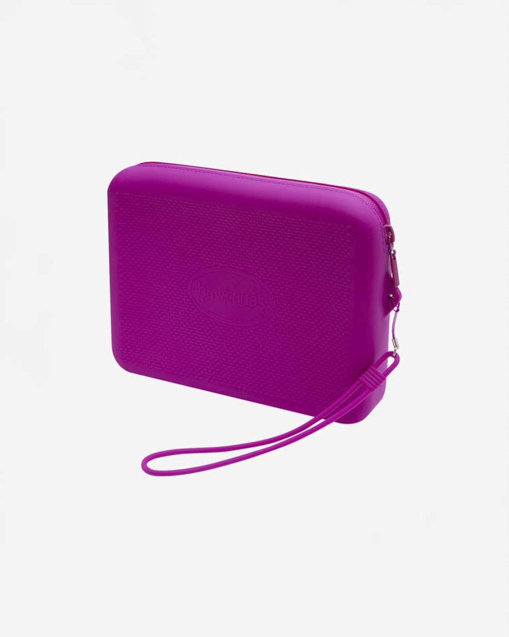 Beach Necessaire Havaianas fucsia in silicone dotata di zip e passamano abbinato