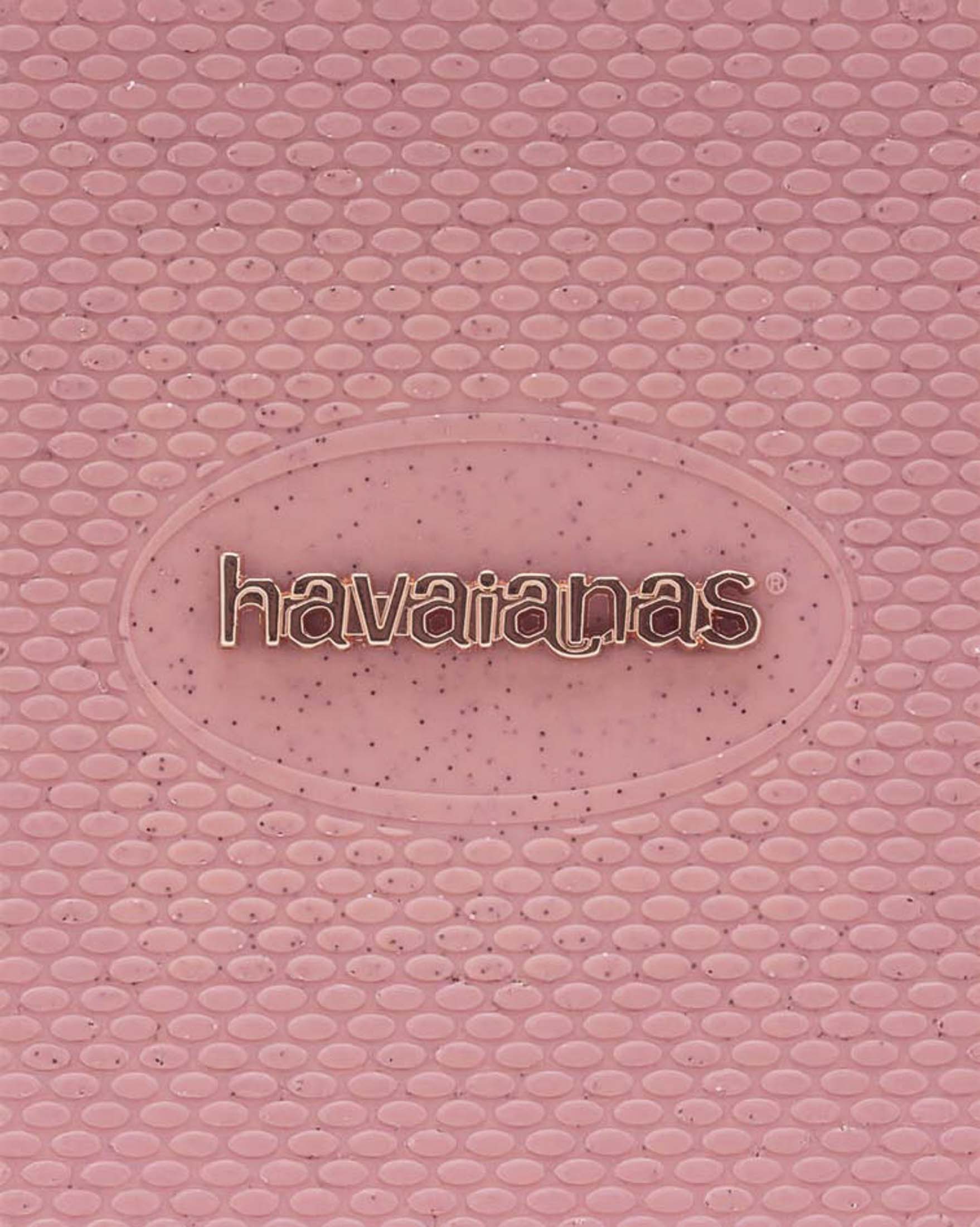 Mini Bag Plus Glitter Havaianas rosa gold in silicone con glitter dotata di zip e passamano abbinato