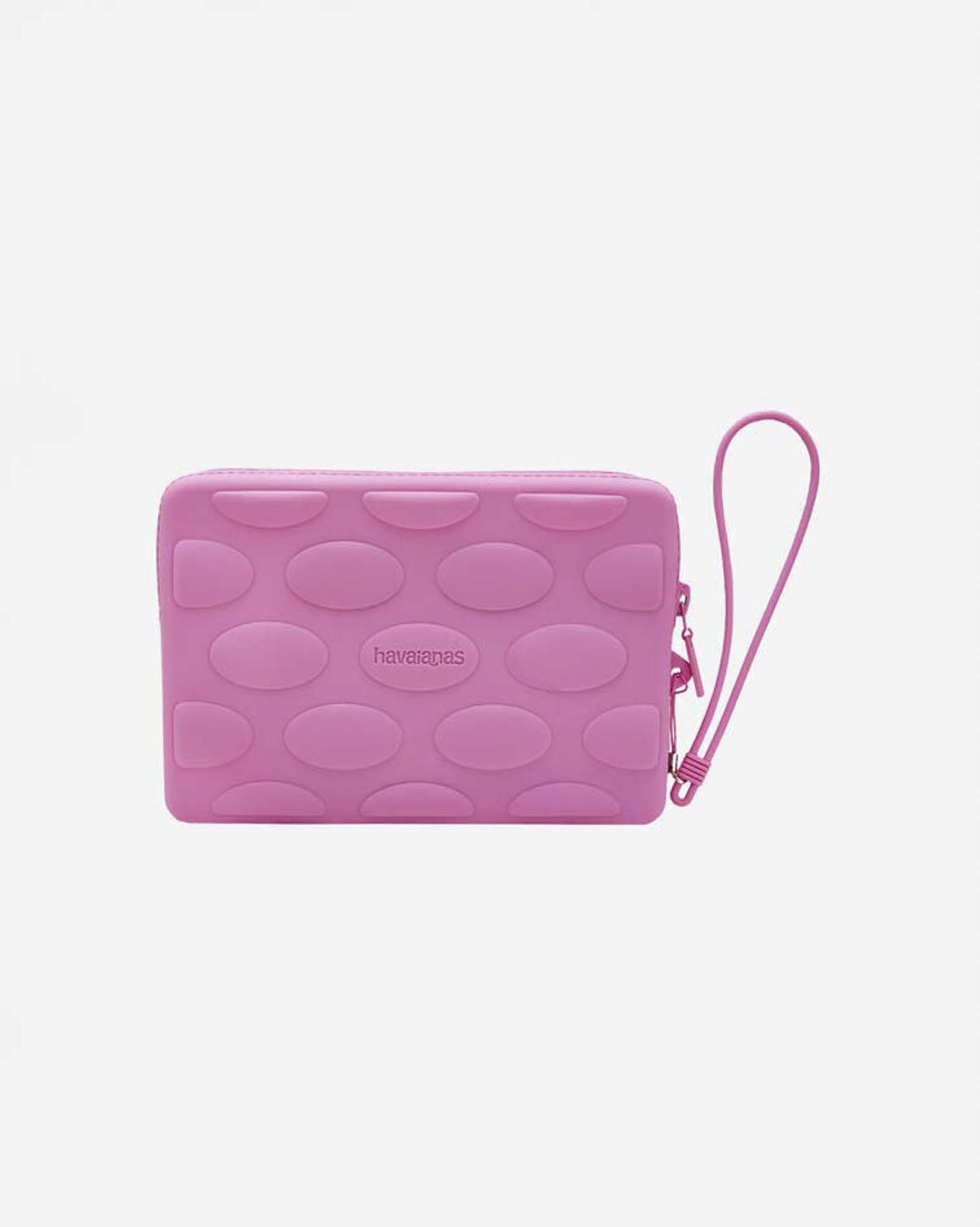 Mini Bag Candy Pop Havaianas rosa in silicone con passamano abbinato e chiusura zip