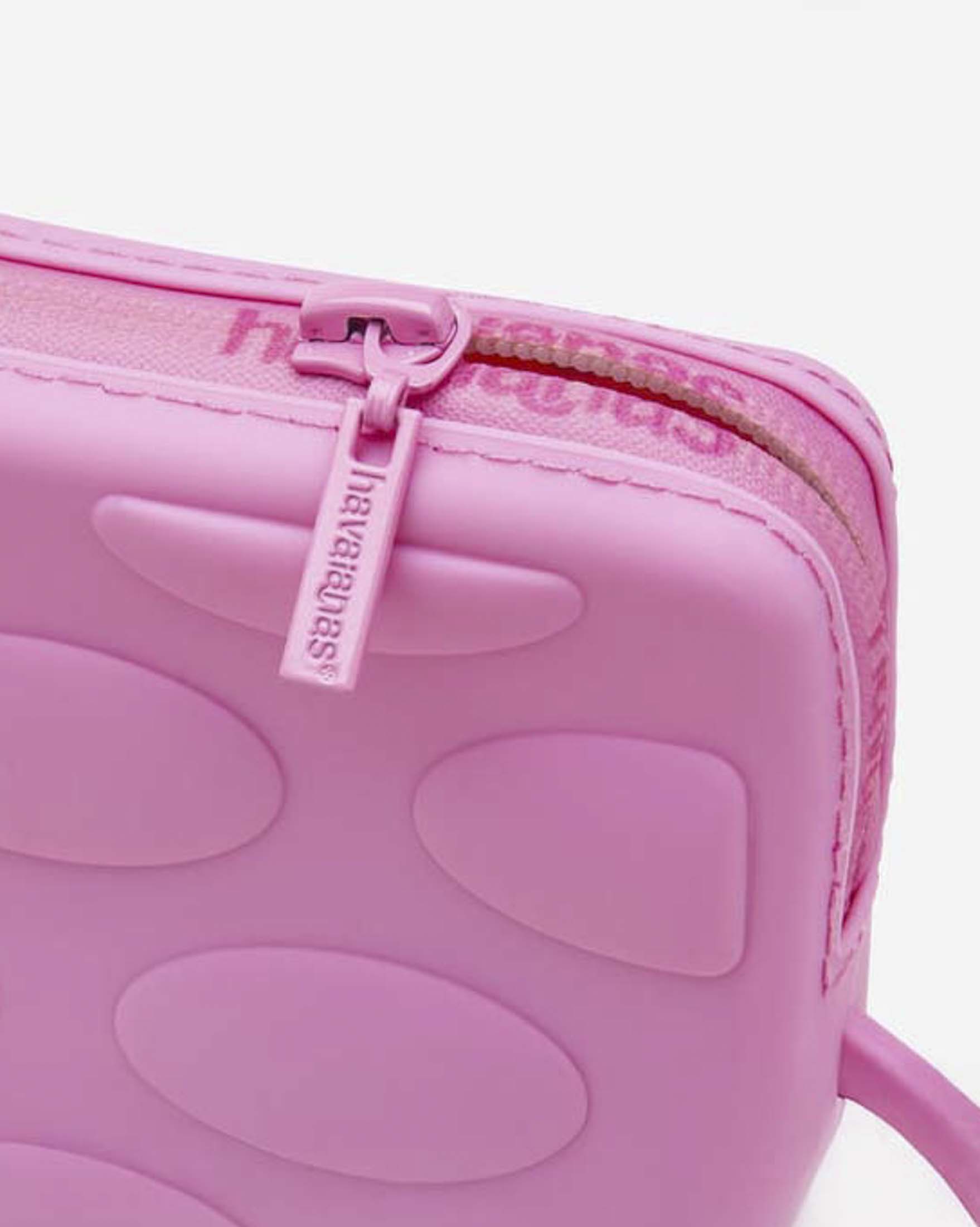 Mini Bag Candy Pop Havaianas rosa in silicone con passamano abbinato e chiusura zip image