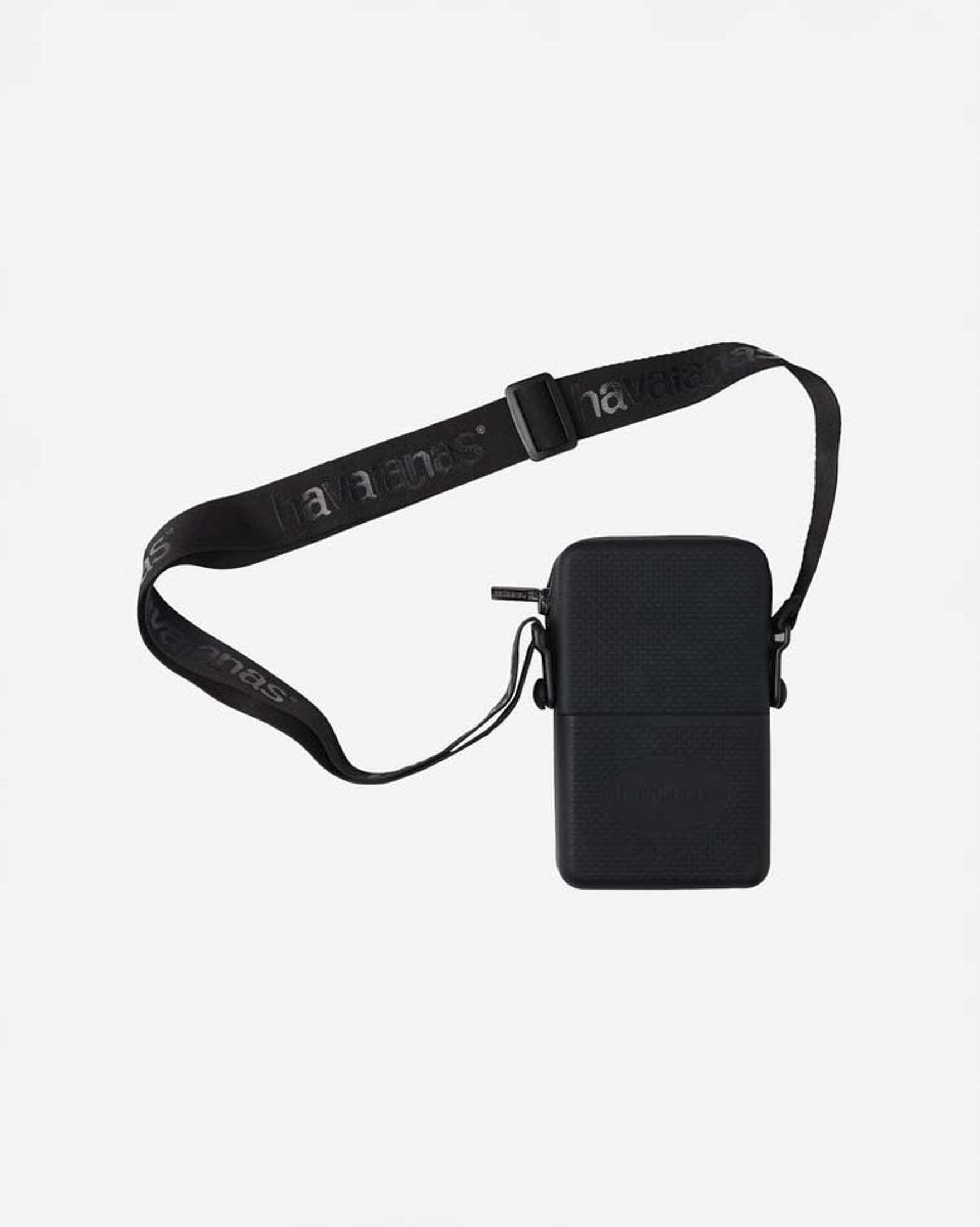 Street Bag Havaianas nera in silicone con tracolla regolabile e chiusura zip