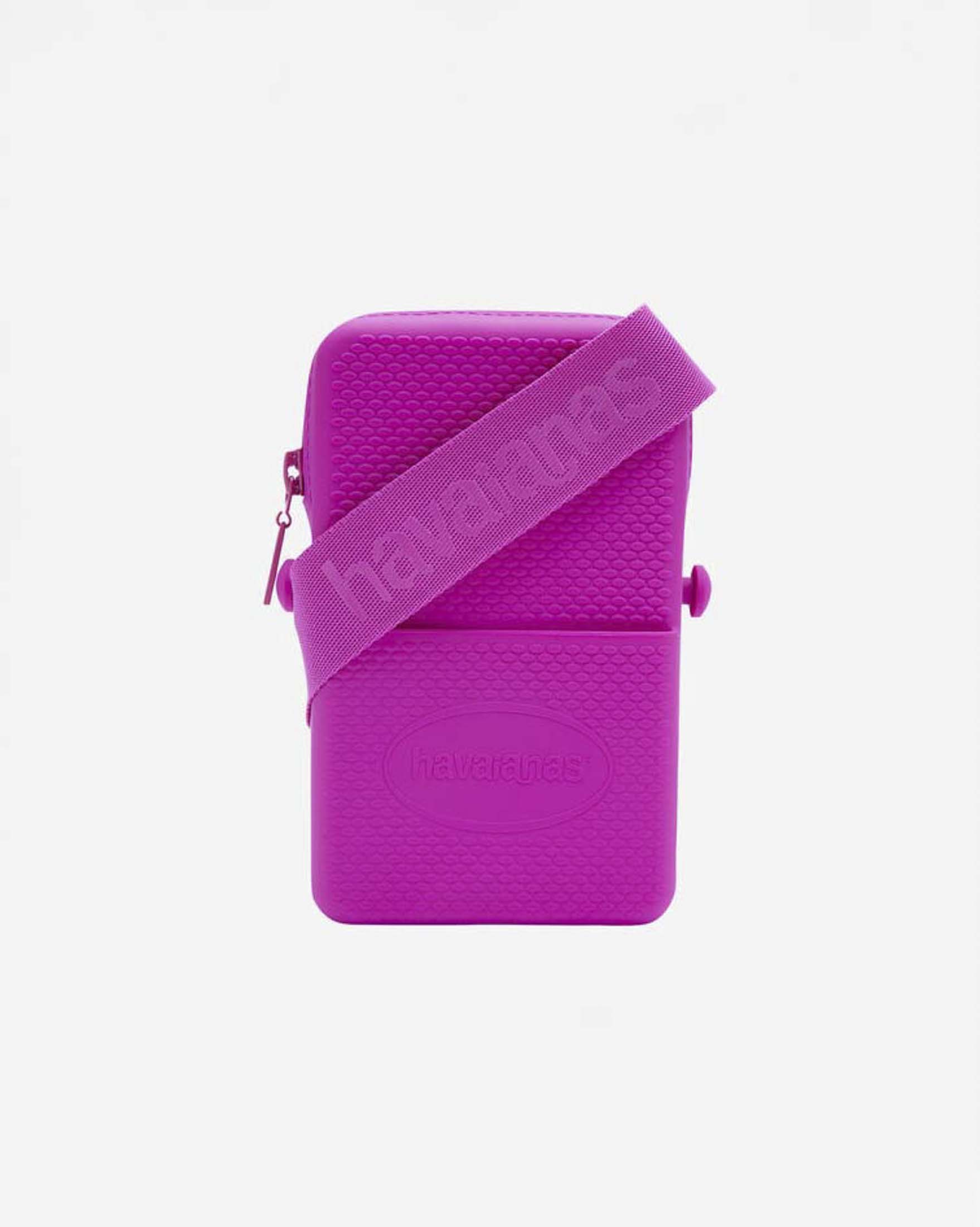Street Bag Havaianas fucsia in silicone con tracolla regolabile e chiusura zip